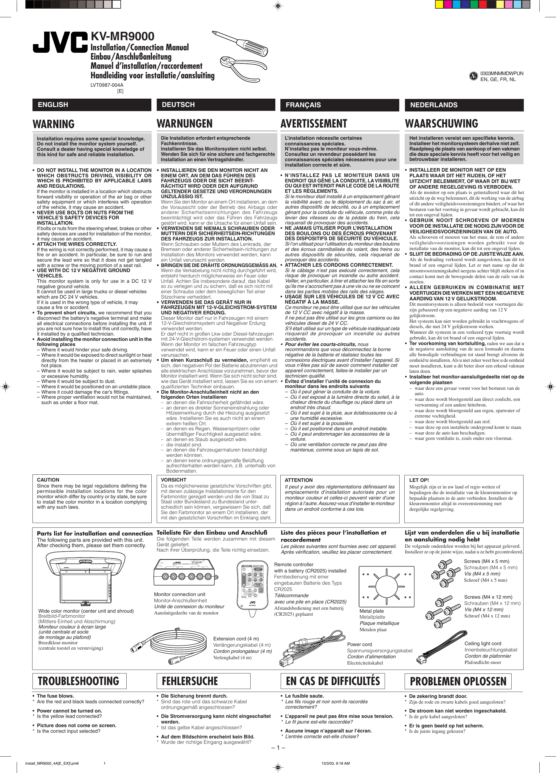 Jvc Kv Mr9000 Install Mr9000 4a E Ex F Pm6 User Manual Lvt0987 004a