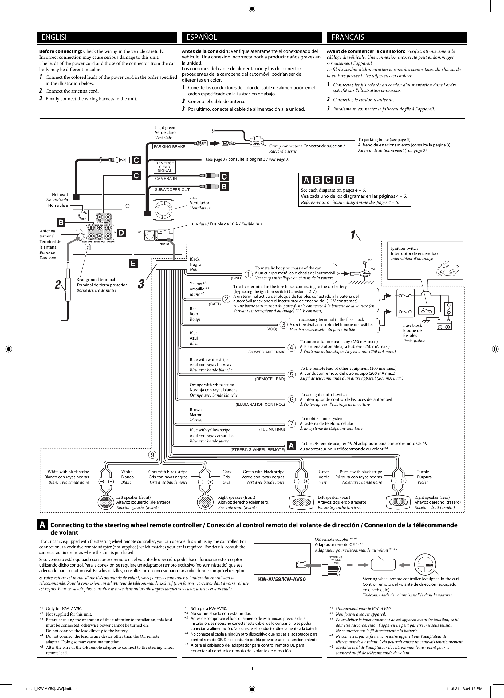 Page 4 of 6 - JVC KW-AV50J KW-AV58/KW-AV50[J/JW] User Manual KW-AV50J, KW-AV58J LVT2285-002A