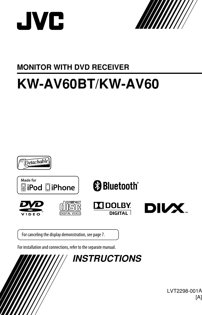 JVC KW AV60A AV60BT/KW AV60[A] User Manual AV60A, AV60BTA LVT2298 001A