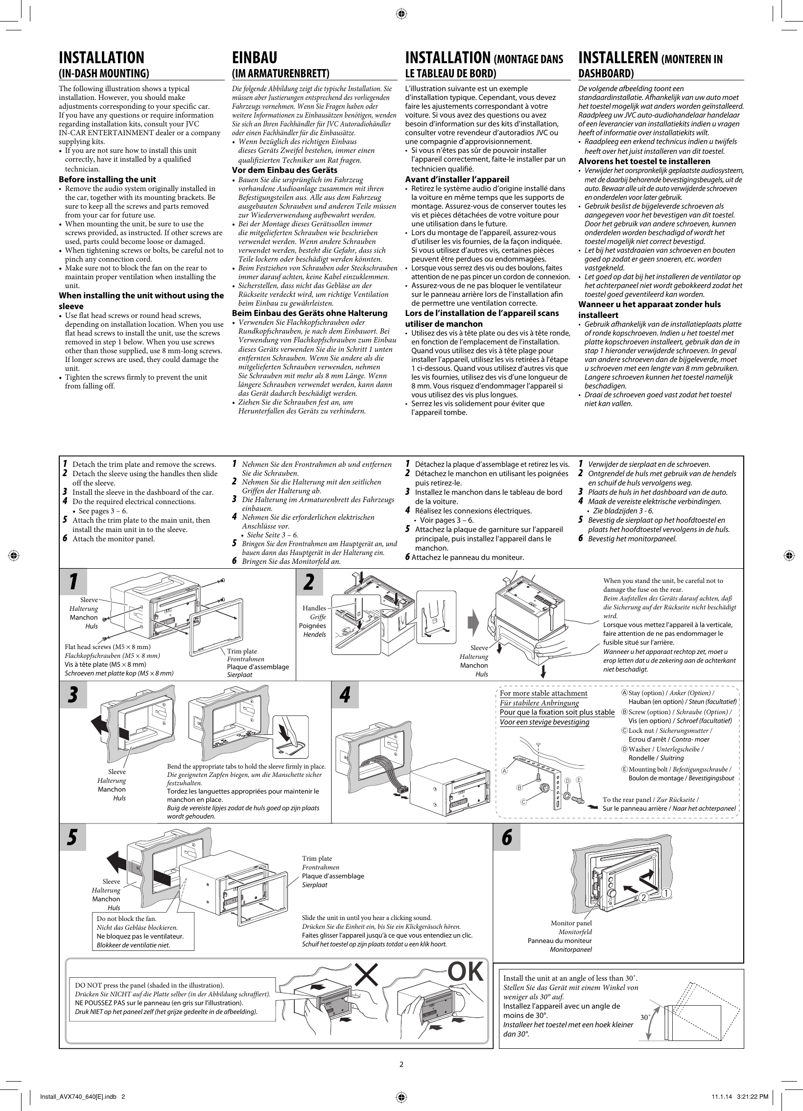 Page 2 of 6 - JVC KW-AVX640E KW-AVX740/KW-AVX640 [E] User Manual KW-AVX640E, KW-AVX740E LVT2174-002A