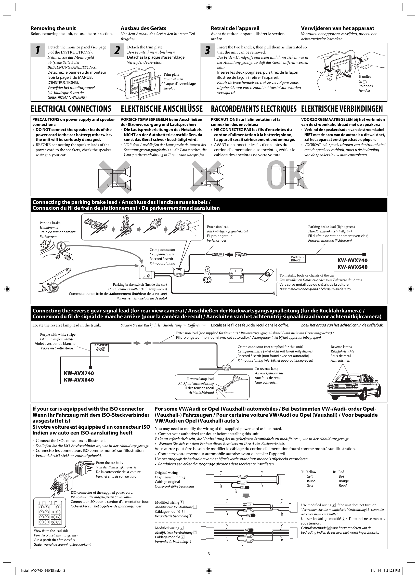 Page 3 of 6 - JVC KW-AVX640E KW-AVX740/KW-AVX640 [E] User Manual KW-AVX640E, KW-AVX740E LVT2174-002A