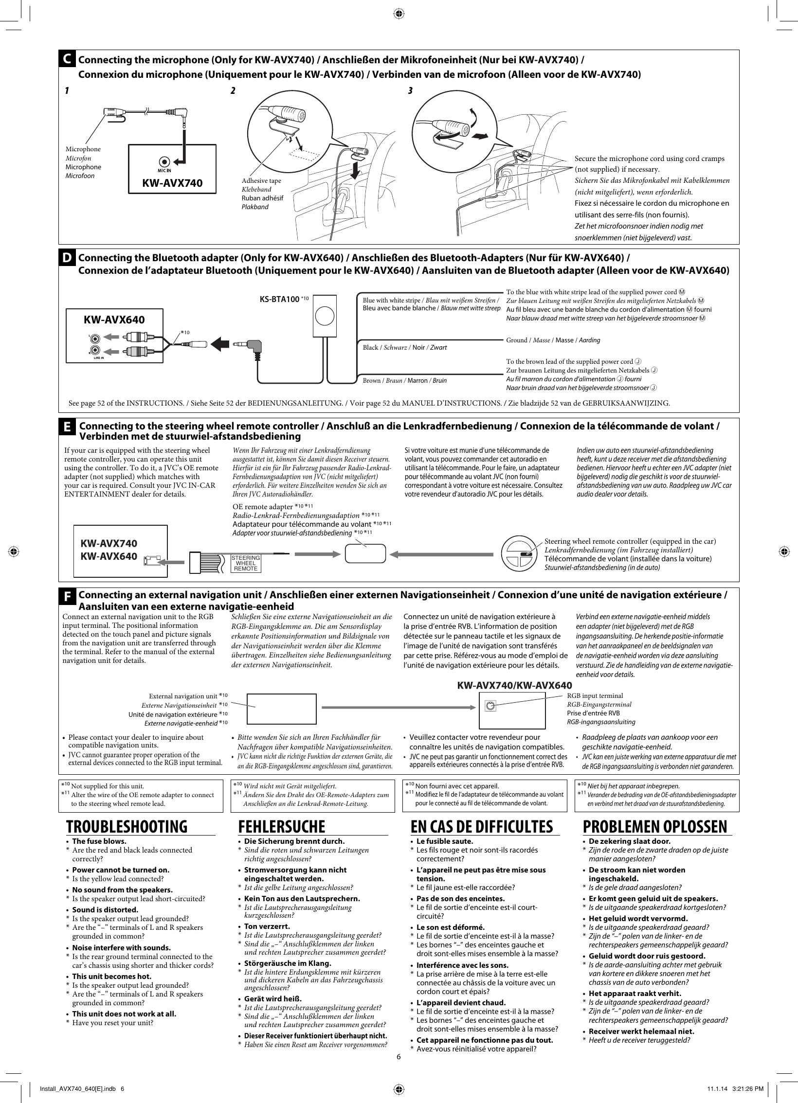 Page 6 of 6 - JVC KW-AVX640E KW-AVX740/KW-AVX640 [E] User Manual KW-AVX640E, KW-AVX740E LVT2174-002A