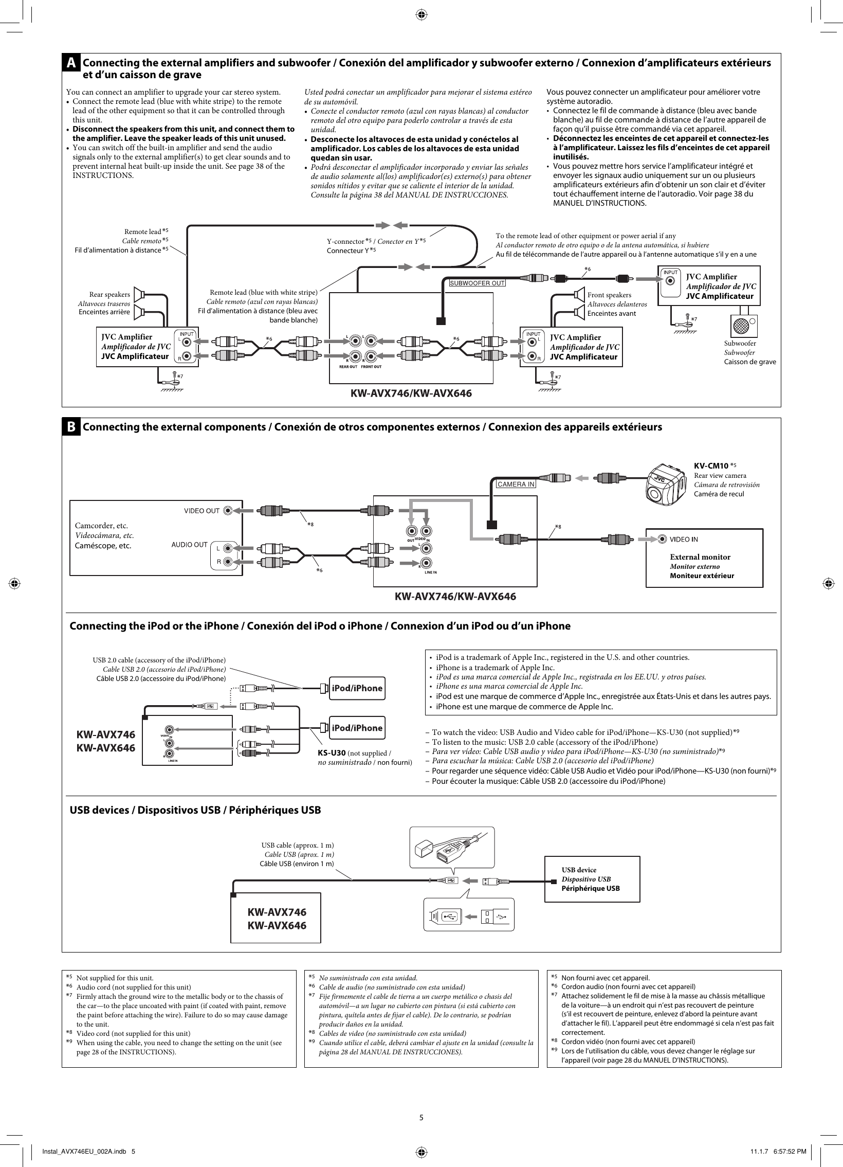 Page 5 of 6 - JVC KW-AVX646EU KW-AVX746/KW-AVX646[EU] User Manual KW-AVX646EU, KW-AVX746EU LVT2176-002A