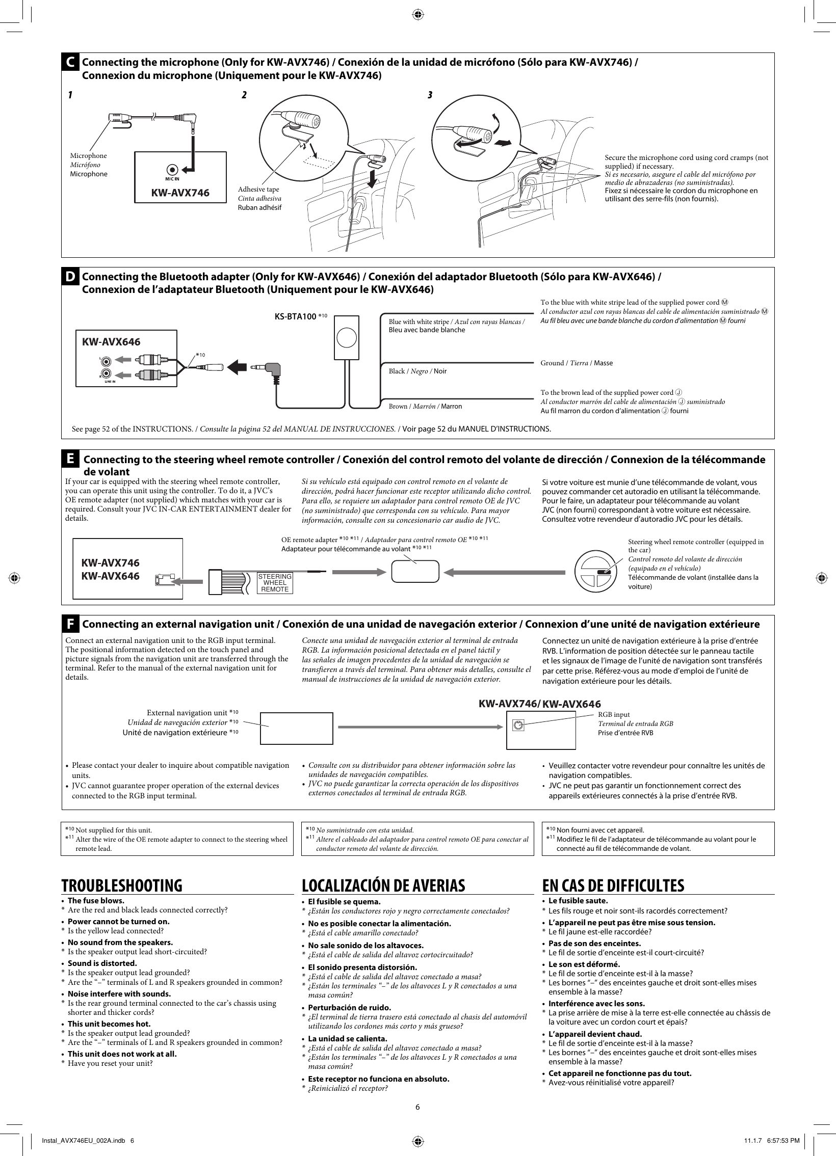 Page 6 of 6 - JVC KW-AVX646EU KW-AVX746/KW-AVX646[EU] User Manual KW-AVX646EU, KW-AVX746EU LVT2176-002A