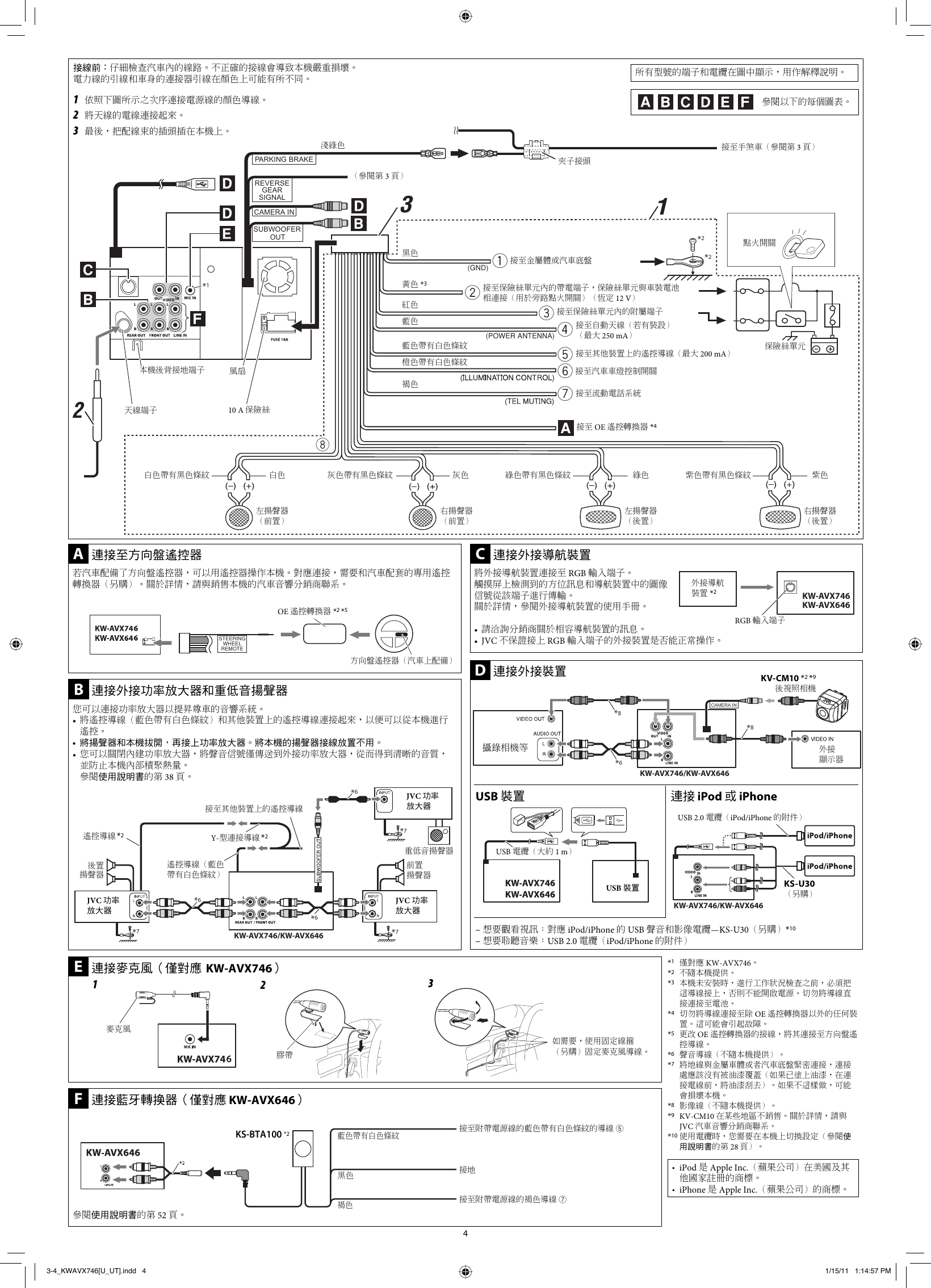 Page 4 of 4 - JVC KW-AVX646U KW-AVX746/KW-AVX646[U/UT] User Manual KW-AVX646U, KW-AVX646UT, KW-AVX746U, KW-AVX746UT LVT2177-002A