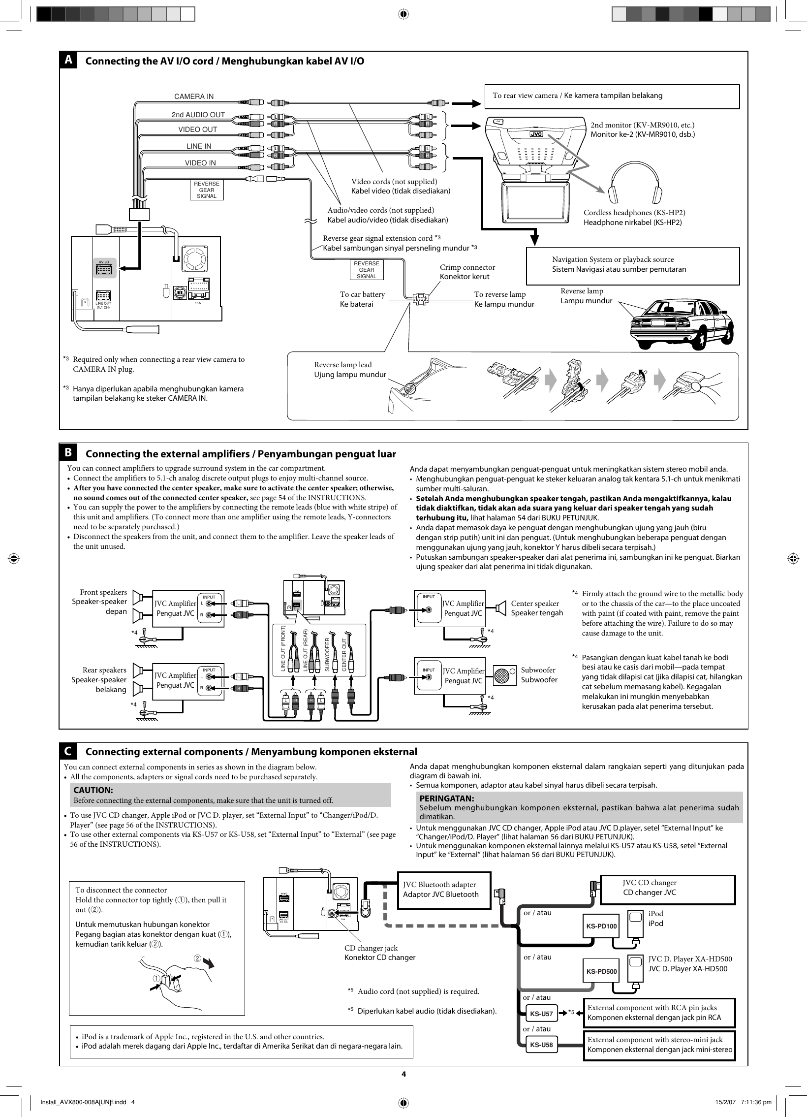 Page 4 of 4 - JVC KW-AVX800UN KW-AVX800[UN] Installation User Manual LVT1667-008A