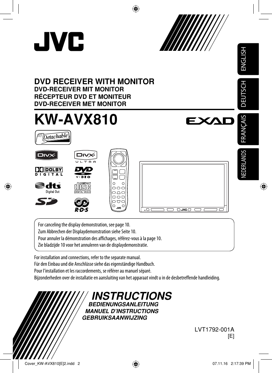 JVC KW AVX810E AVX810 [E] Instructions User Manual LVT1792 001A