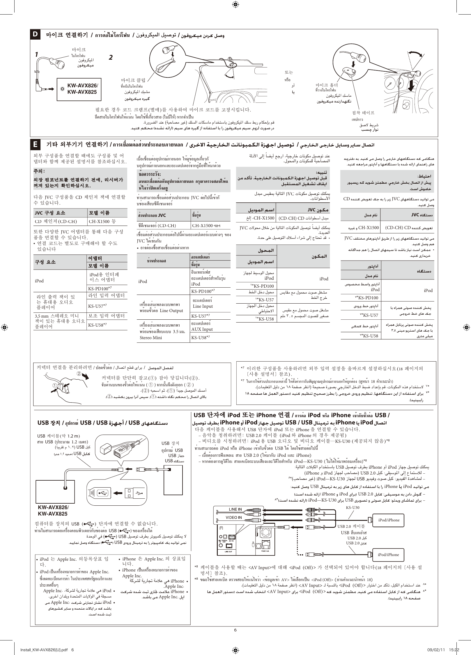 Page 6 of 6 - JVC KW-AVX825U KW-AVX826/825[U] Install User Manual INSTALLATION (Asia) LVT1997-006A