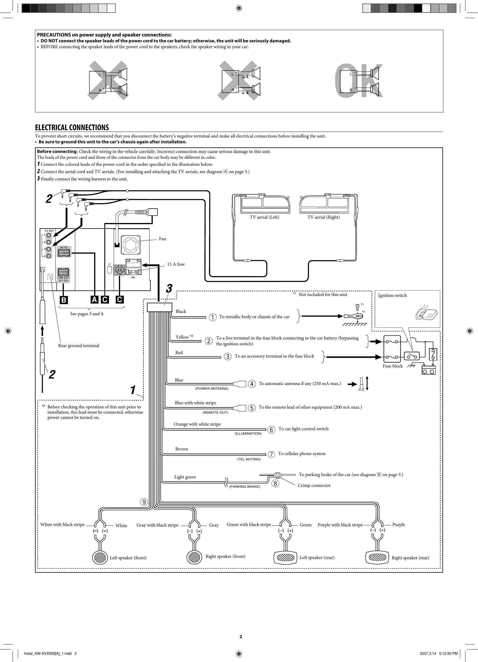 Page 2 of 4 - JVC KW-AVX900A KW-AVX900[A] Installation User Manual LVT1670-005A