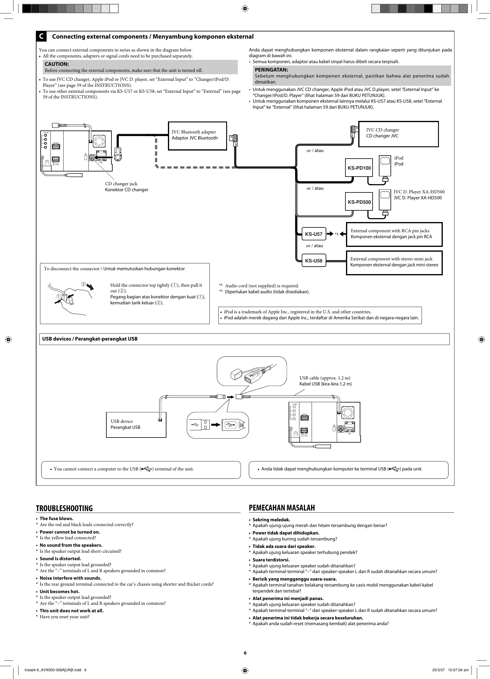 Page 6 of 6 - JVC KW-AVX900UN KW-AVX900[UN] Installation User Manual LVT1670-008A