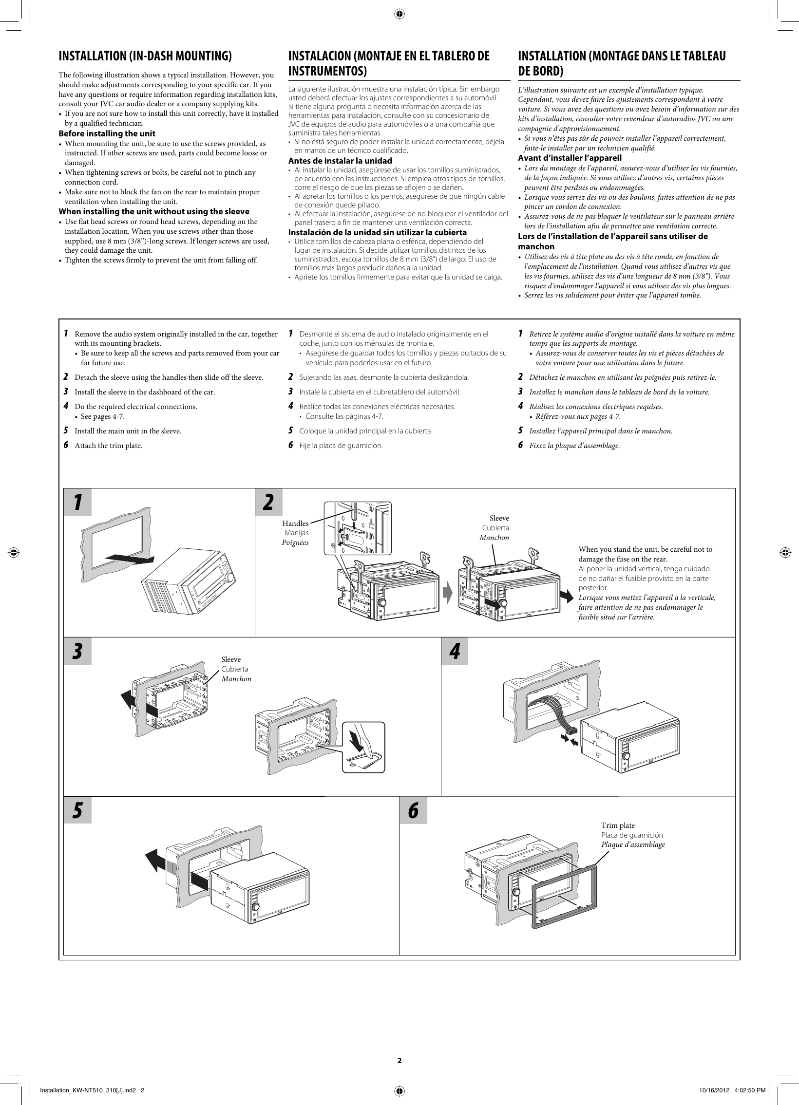 Page 2 of 8 - JVC KW-NT510HDTJ KW-NT510HDT/KW-NT310 User Manual LVT2408-002A