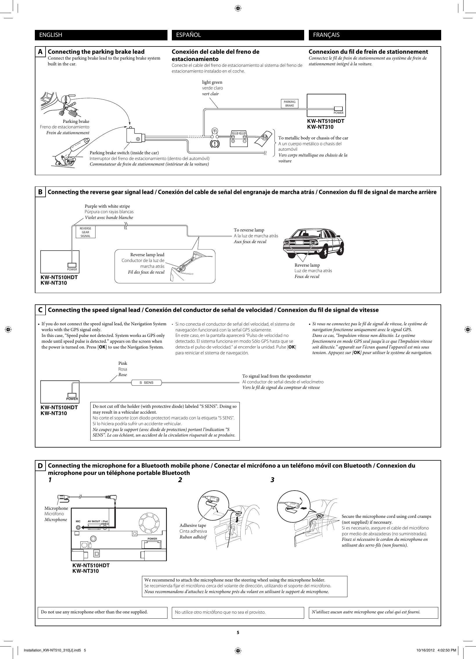 Page 5 of 8 - JVC KW-NT510HDTJ KW-NT510HDT/KW-NT310 User Manual LVT2408-002A