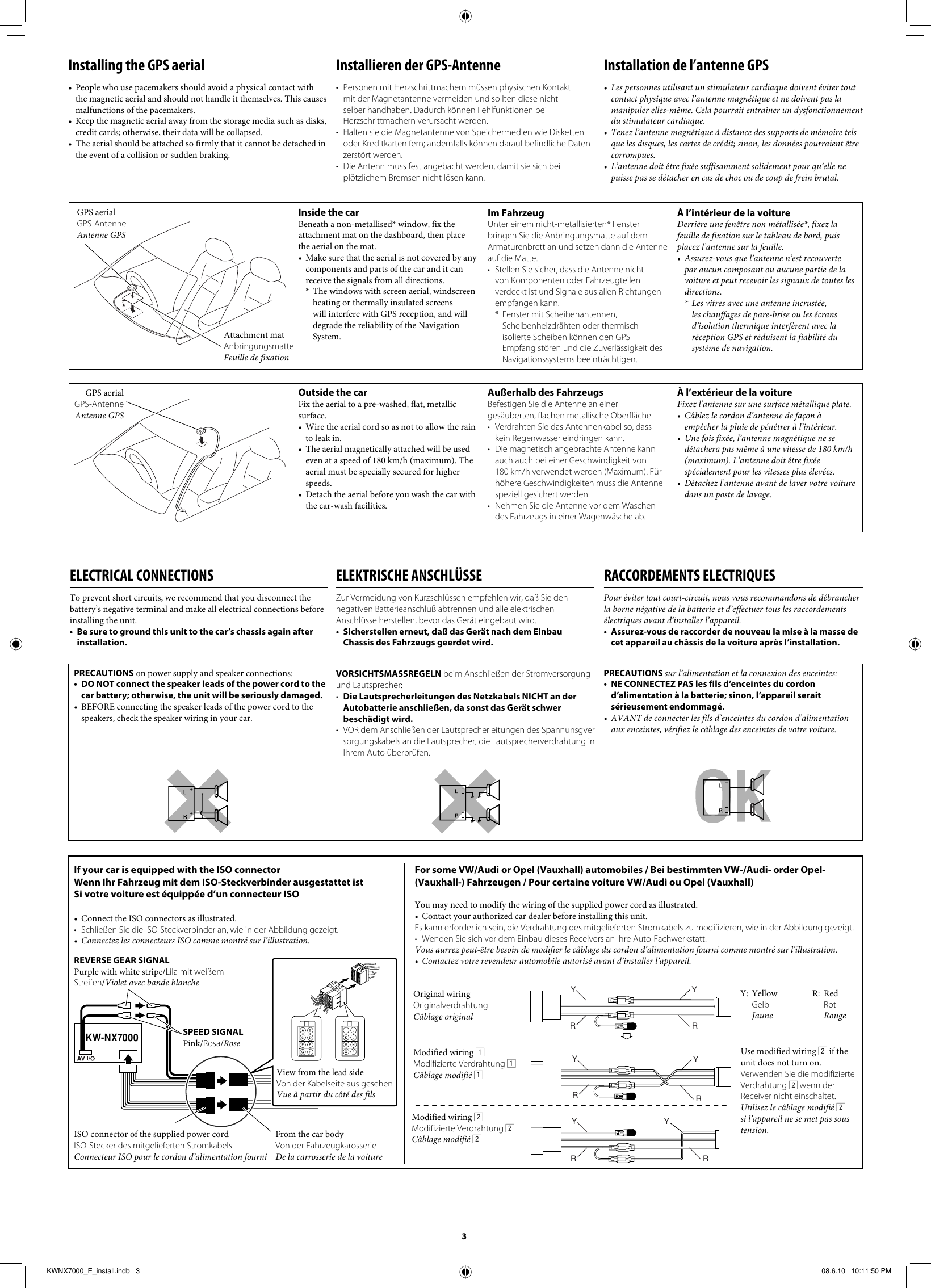 Page 3 of 6 - JVC KW-NX7000E KW-NX7000 Installation User Manual LVT1839-004A