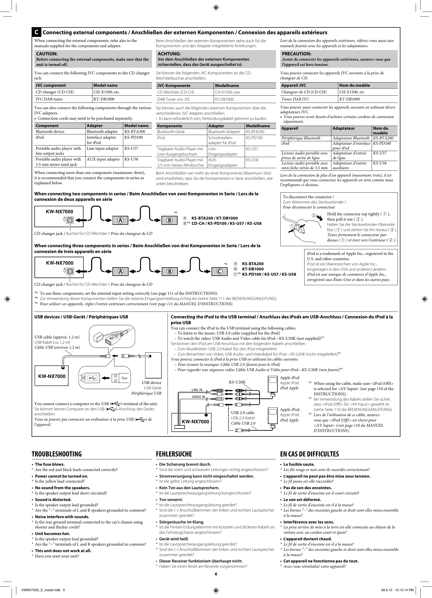 Page 6 of 6 - JVC KW-NX7000E KW-NX7000 Installation User Manual LVT1839-004A