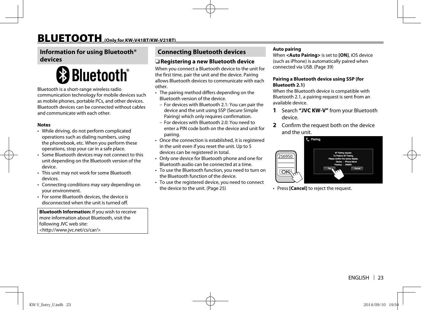 Jvc Kw V21btu User Manual V21btu V41btu B5a 0222 00