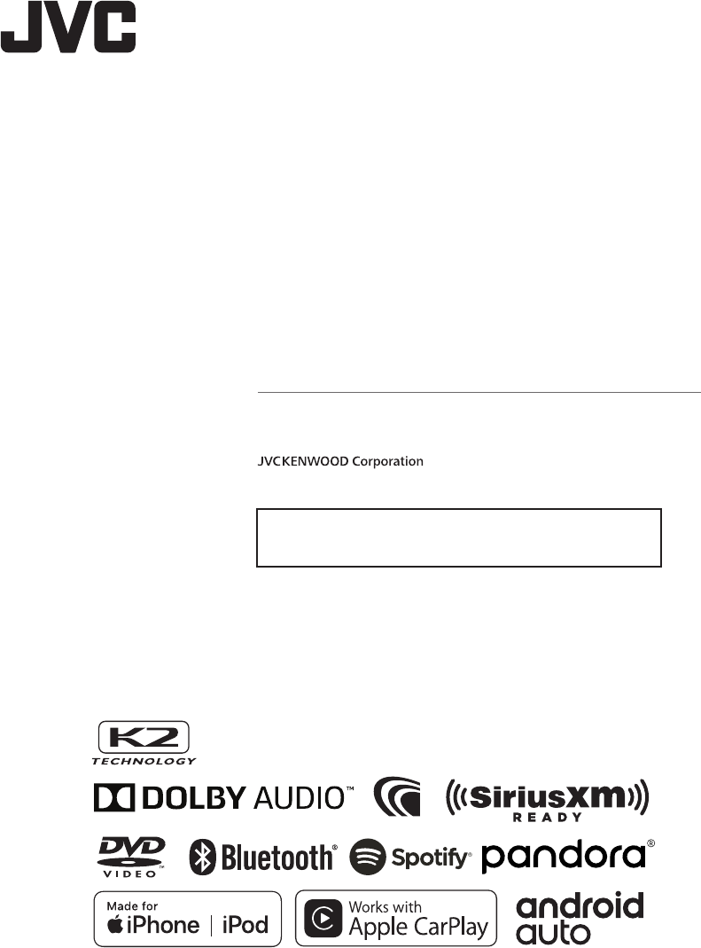 Jvc Kw V850bt User Manual Instruction B5a 2850 00