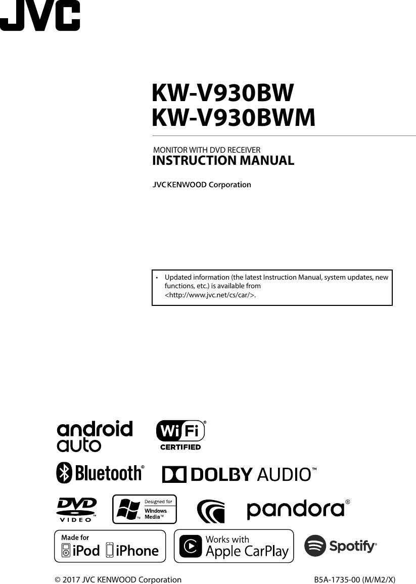 Jvc Kw V930bw User Manual V930bw V930bwm B5a 1735 00b Kwv M En
