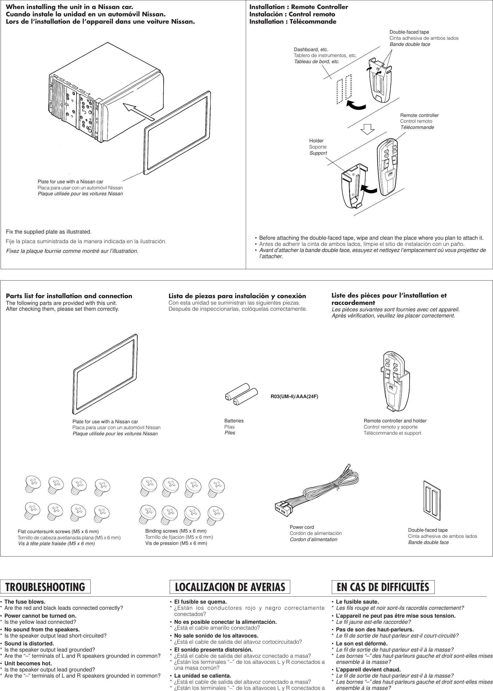 Page 2 of 4 - JVC KW-XC770 User Manual LVT0401-001A