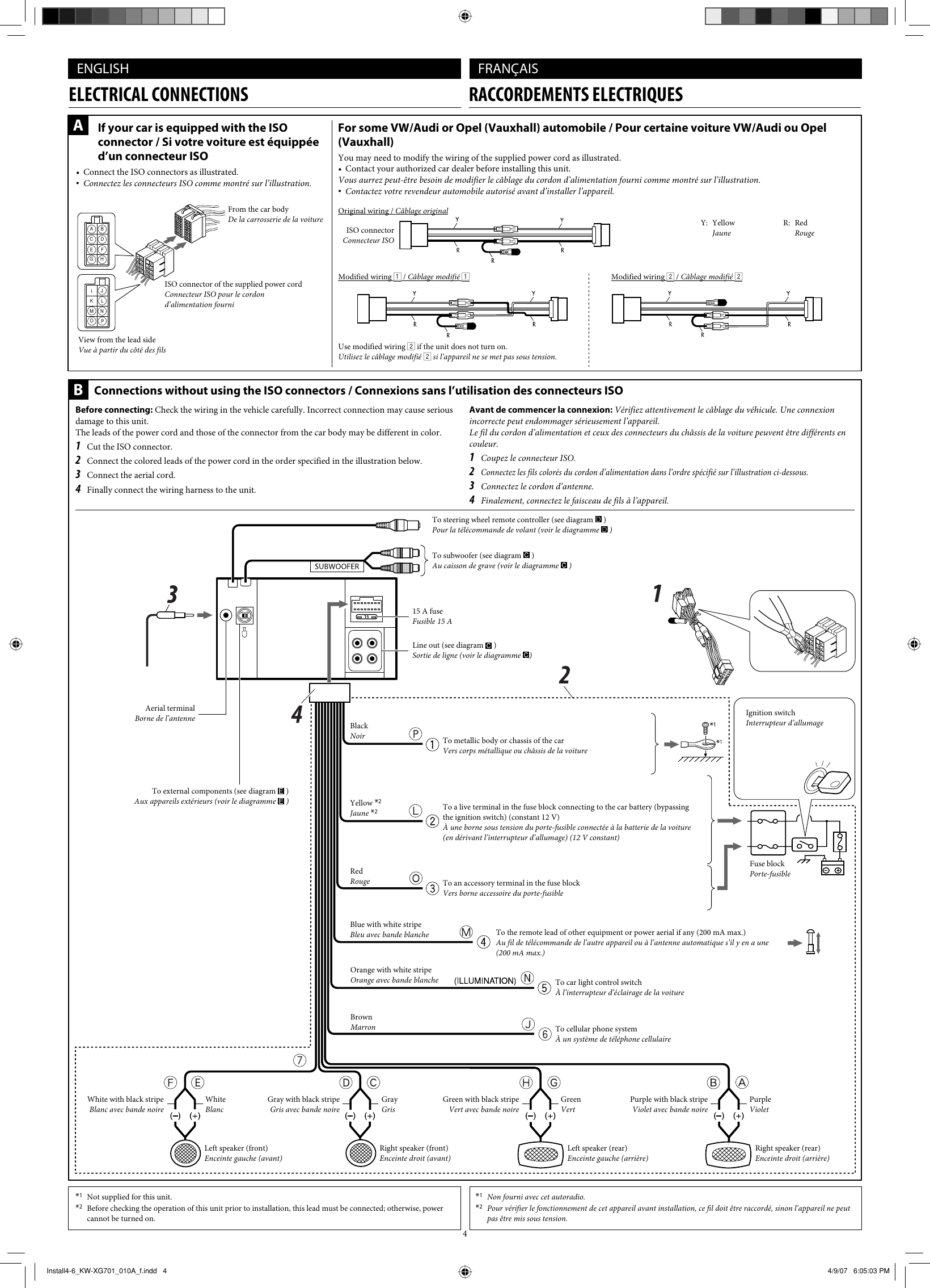 Page 4 of 6 - JVC KW-XG701EX/EU Install1-3_KW-XG701_010A_f User Manual INSTALLATION  GET0461-010A