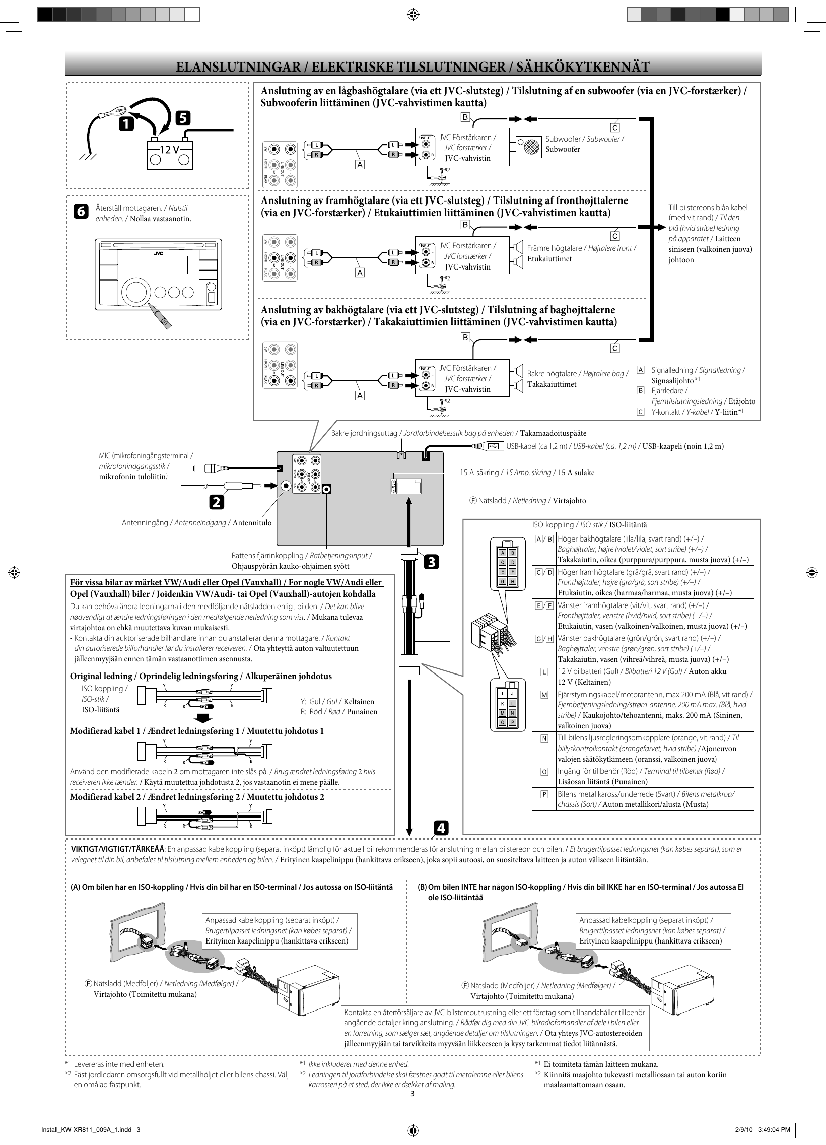 Page 3 of 4 - JVC KW-XR811E Install_KW-XR811_009A_1 User Manual GET0663-009A
