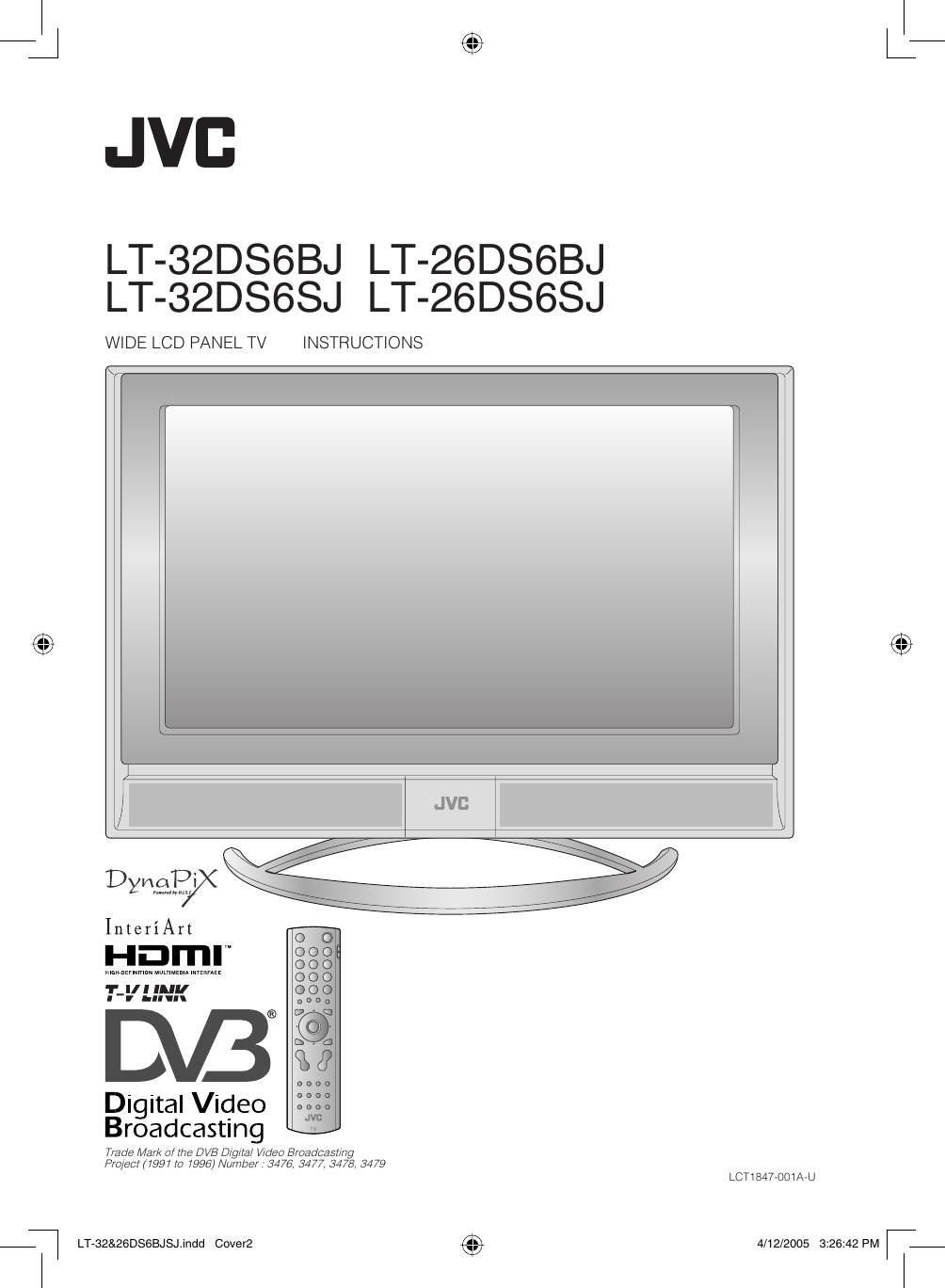 JVC LT 26DS6BJ 32&26DS6BJSJ User Manual 26DS6BJ, 32DS6BJ LCT1847 001A U