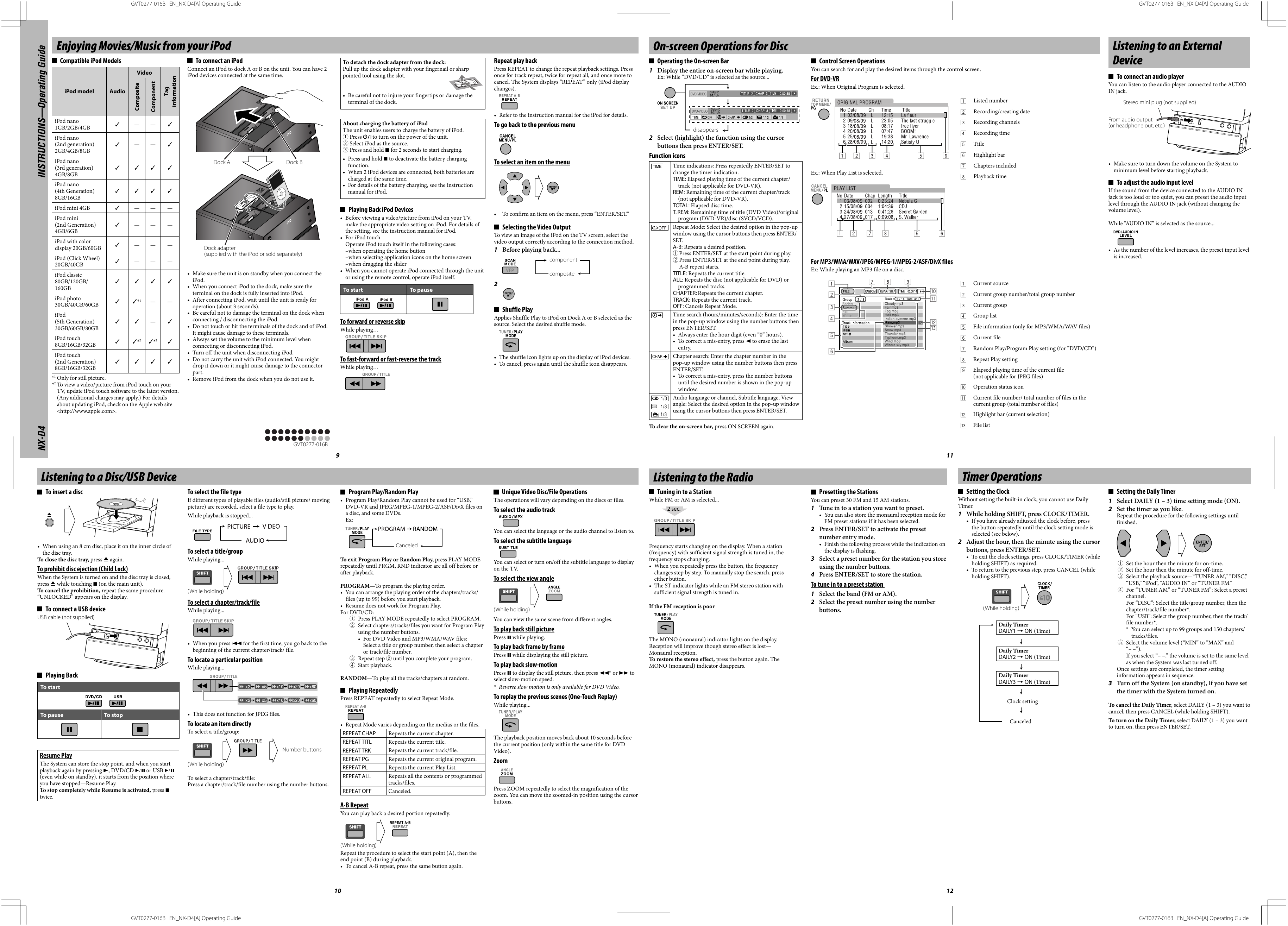 Page 1 of 2 - JVC NX-D4A NX-D4[A] User Manual GVT0277-016B