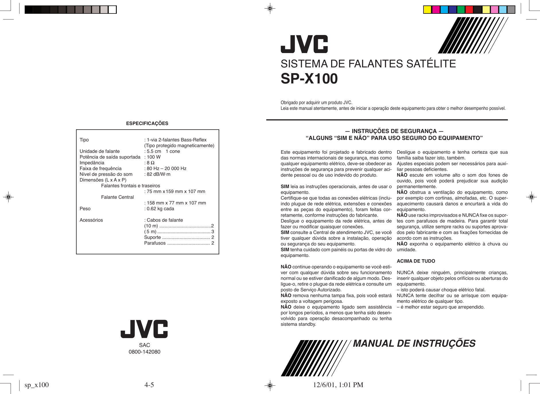 Page 2 of 2 - JVC SP-X100 Sp_x100 User Manual INST