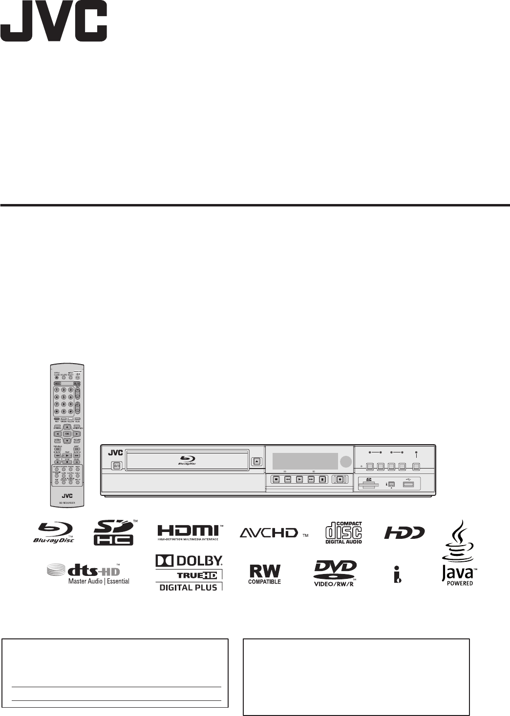 Jvc Sr Hd2700e Hd2700u Sr User Manual Hd2700e Hd2700u B5a 0715 00