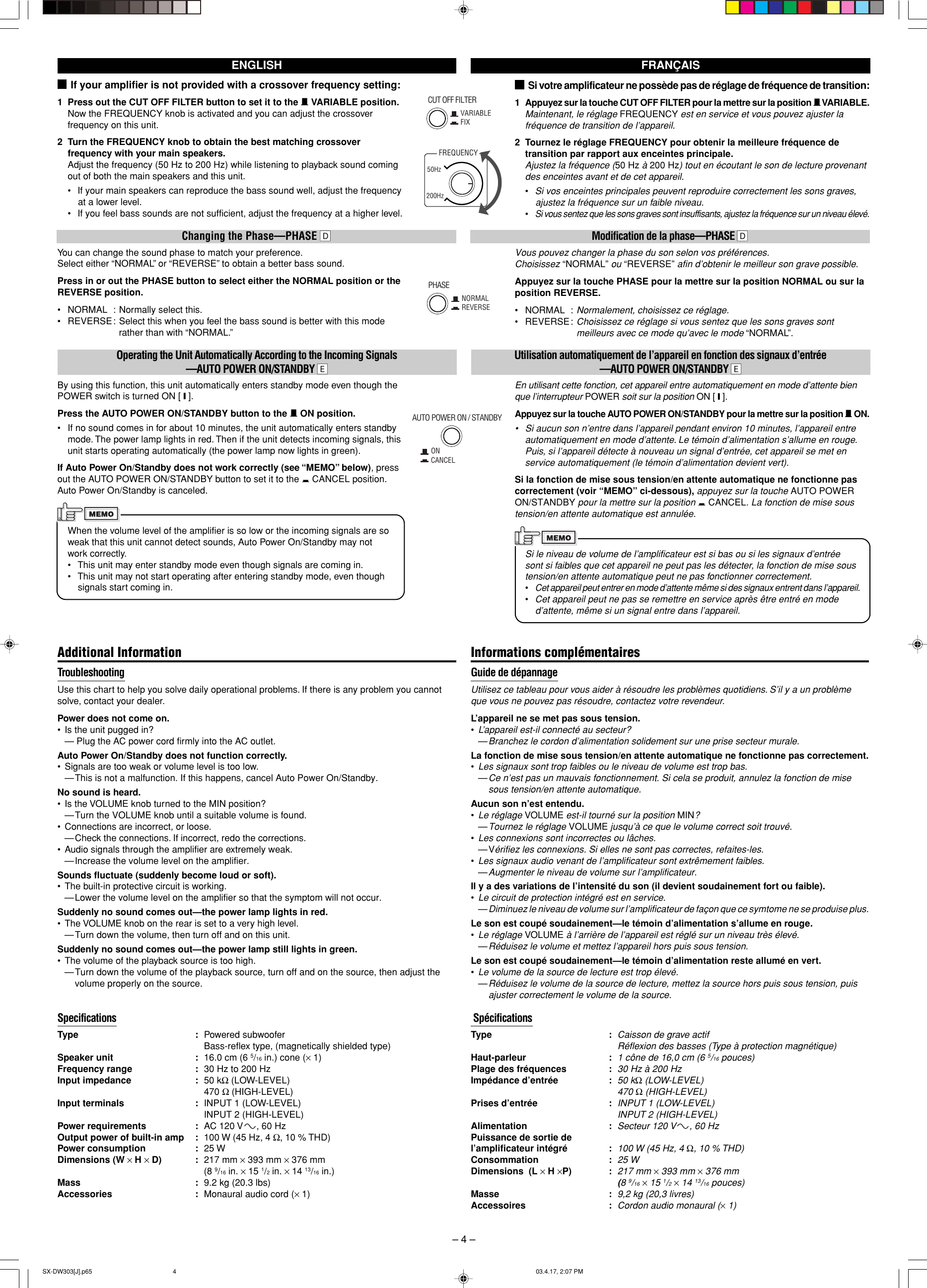 Page 4 of 4 - JVC SX-DW303 SX-DW303[J].p65 User Manual LVT0951-006A