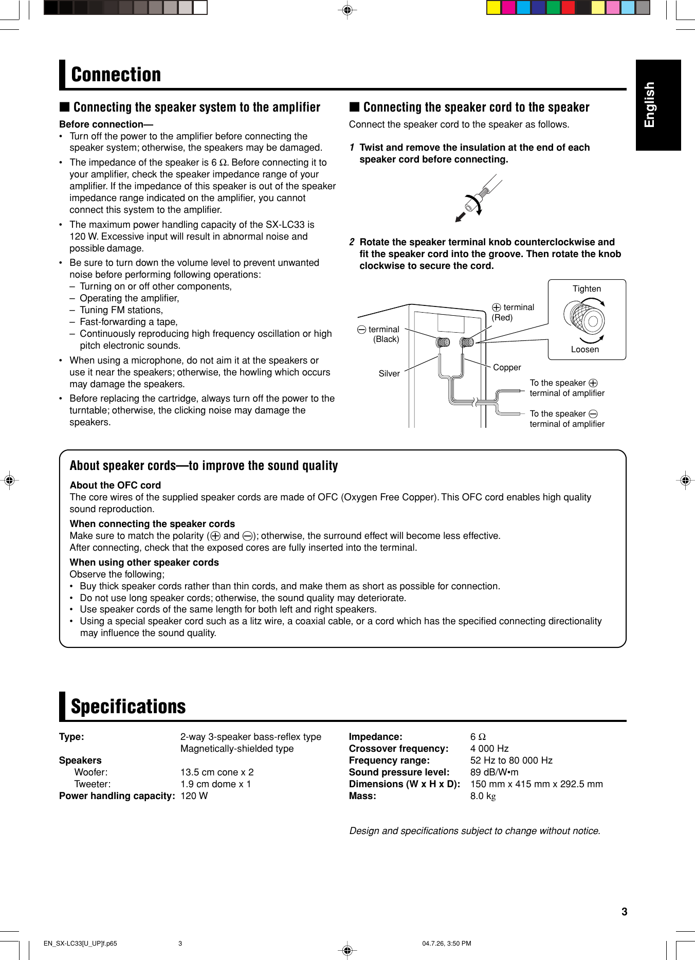 Page 3 of 8 - JVC SX-LC33 User Manual LVT1264-001A