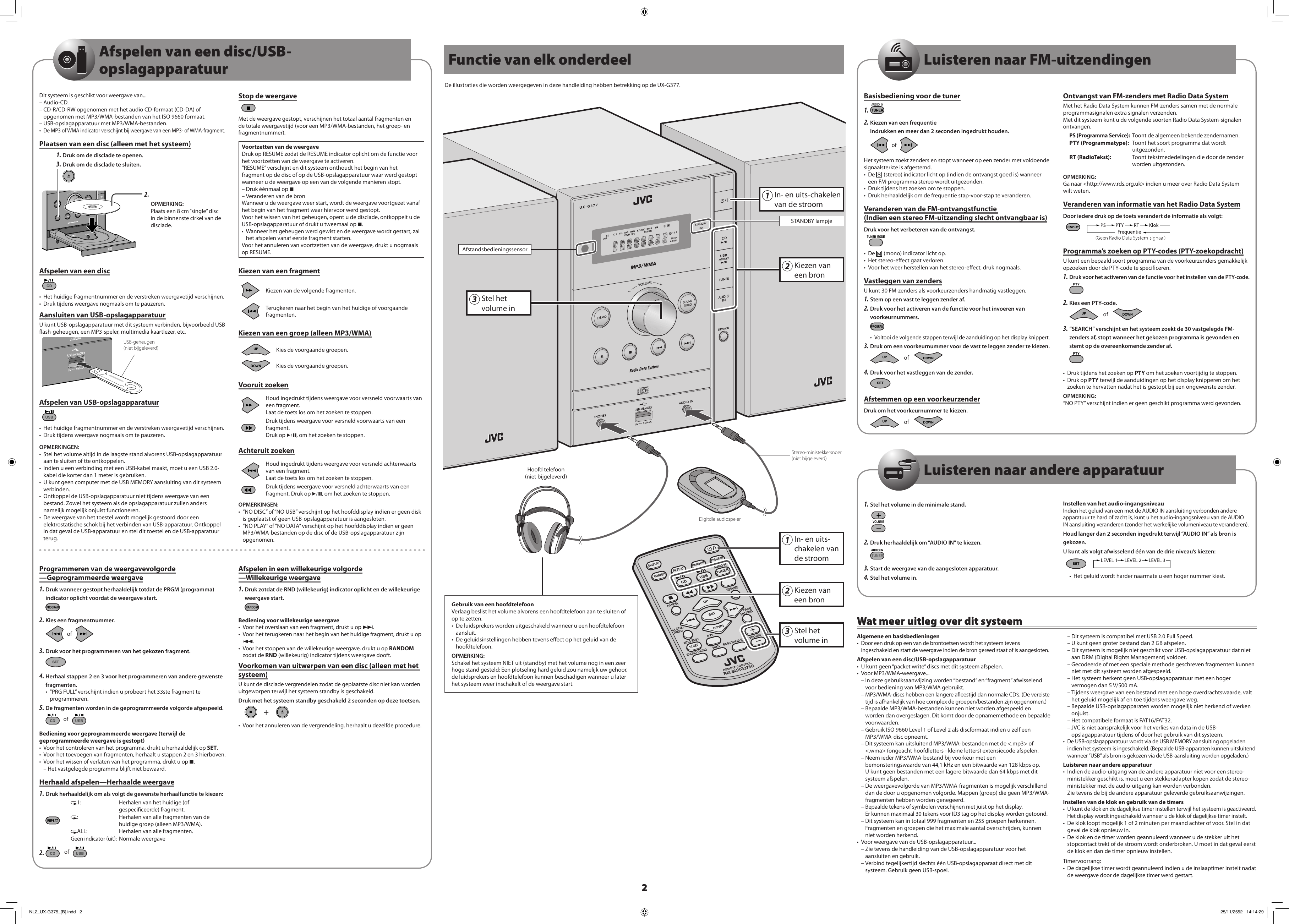 Page 2 of 2 - JVC UX-G375E UX-G377/375 User Manual UX-G375E, UX-G377E LVT2110-004A