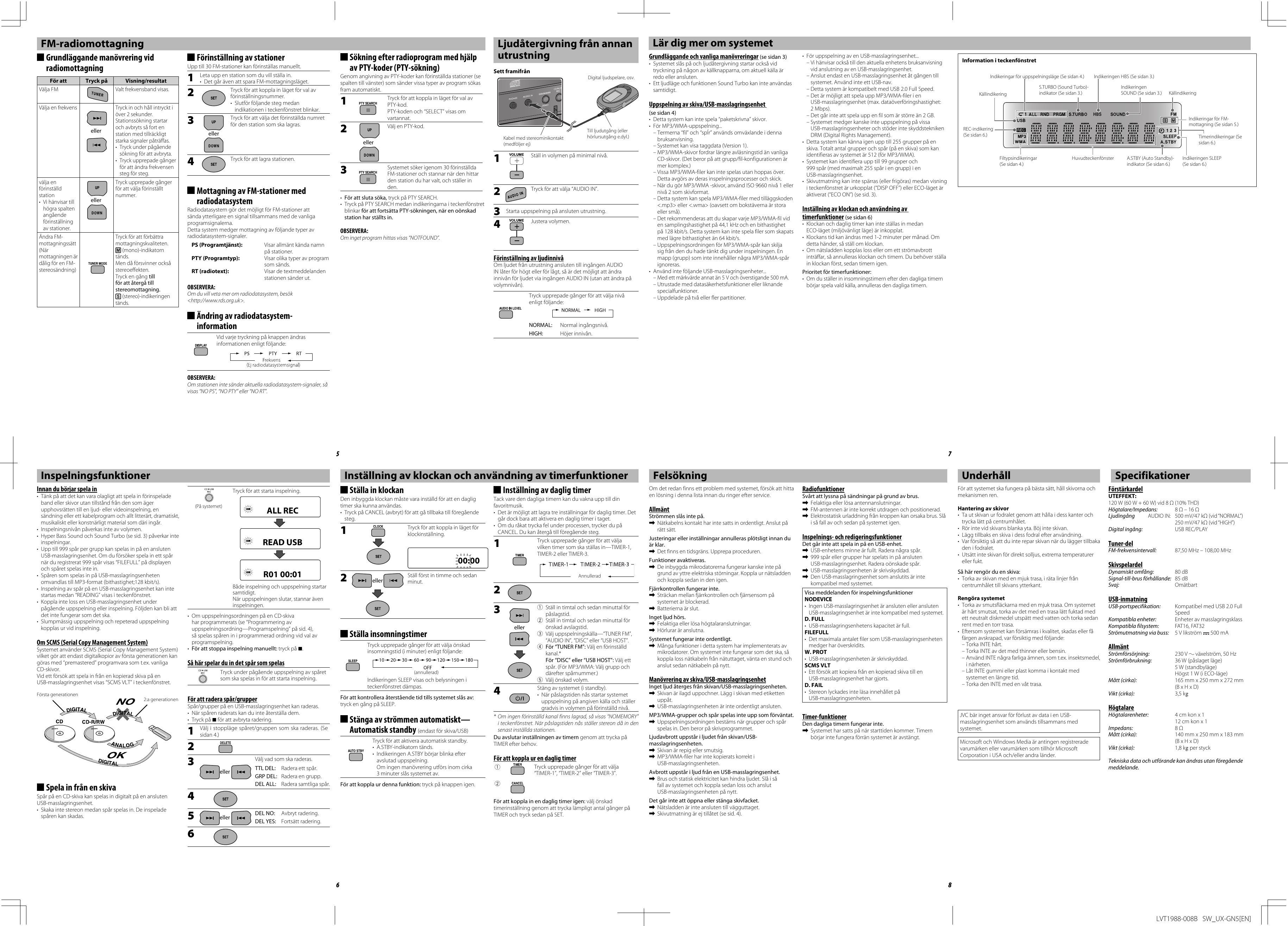 Page 2 of 2 - JVC UX-GN5EN UX-GN5[EN] User Manual LVT1988-008B