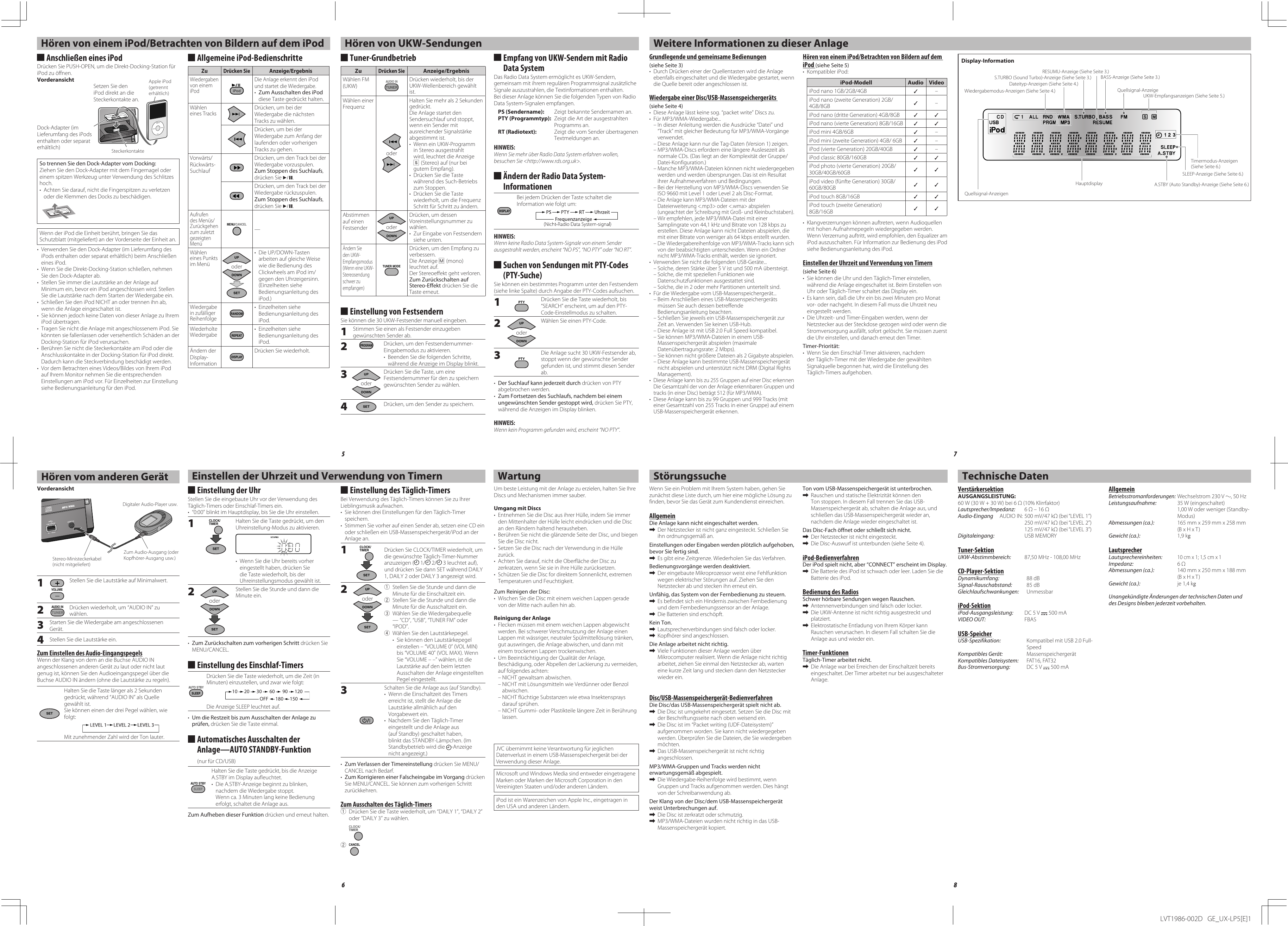 Page 2 of 2 - JVC UX-LP5E UX-LP6/UX-LP5[E] User Manual UX-LP5E, UX-LP6E LVT1986-002D