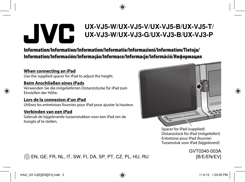 Jvc Ux Vj3 Gev Vj5 3 B E En Ev User Manual Gev Pev Wev Vj5 Bev Tev Vev Wev Gvt0340 003a