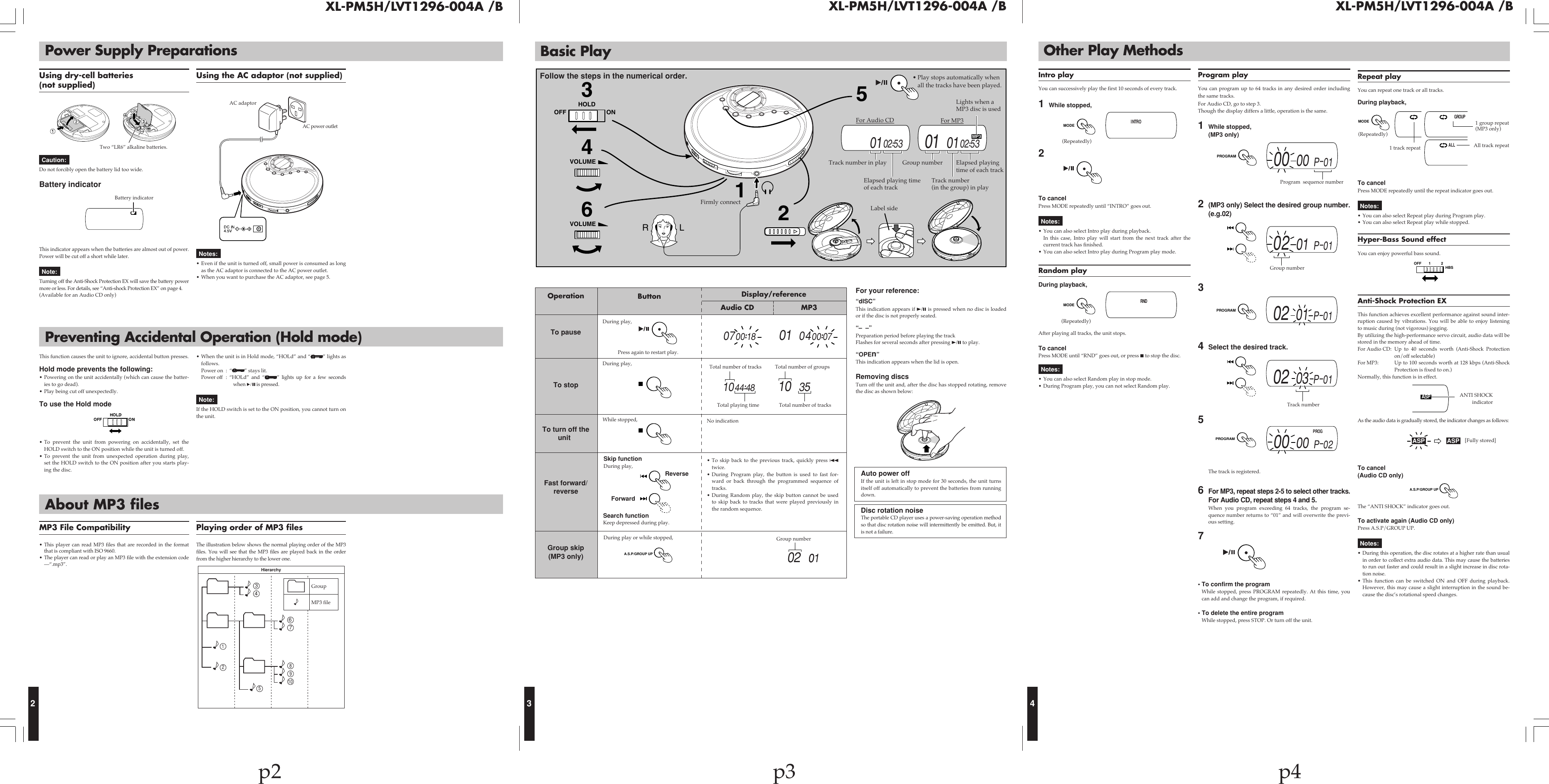 Page 1 of 2 - JVC XL-PM5HB XL-PM5H_B User Manual LVT1296-004A