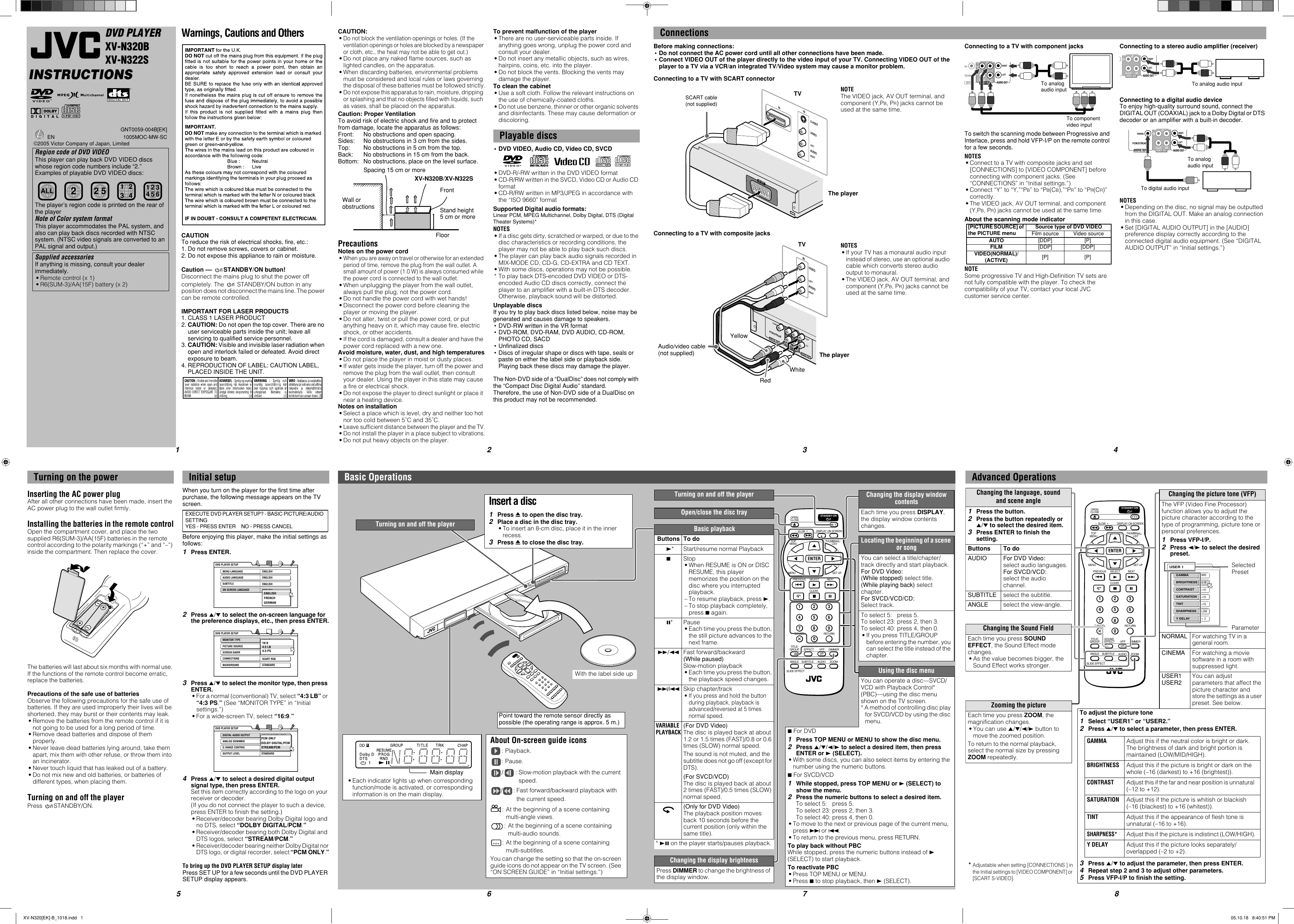 Page 1 of 2 - JVC XV-N320B XV-N320[EK]-B_1018 User Manual XV-N320B, XV-N322S GNT0059-004B