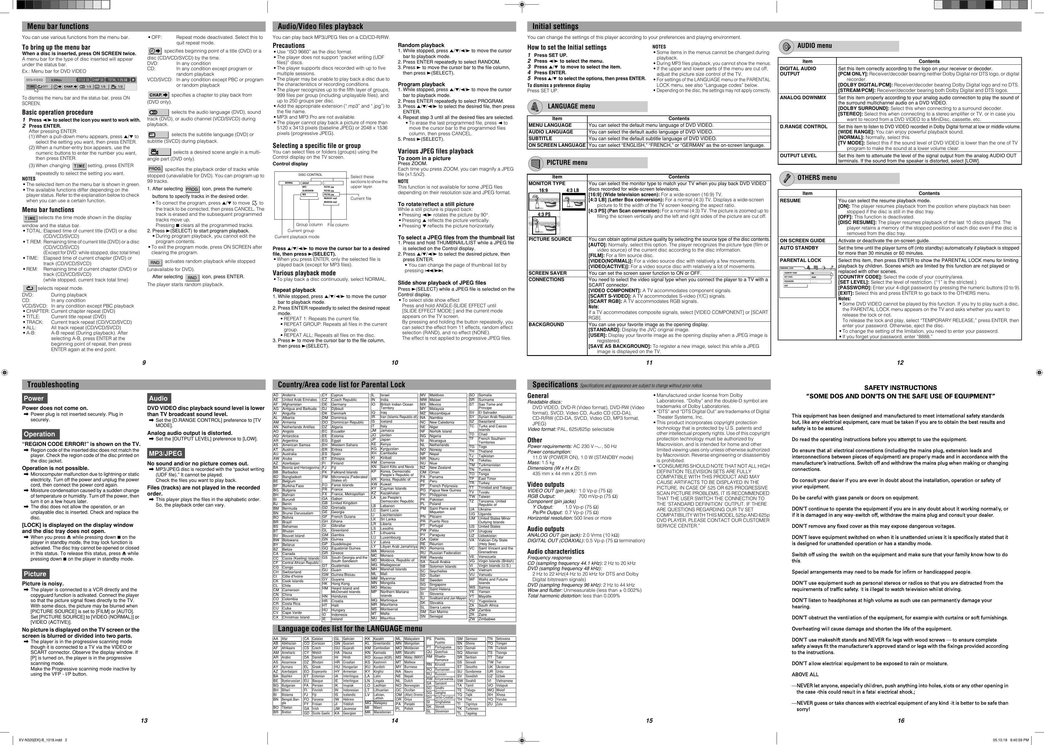 Page 2 of 2 - JVC XV-N320B XV-N320[EK]-B_1018 User Manual XV-N320B, XV-N322S GNT0059-004B
