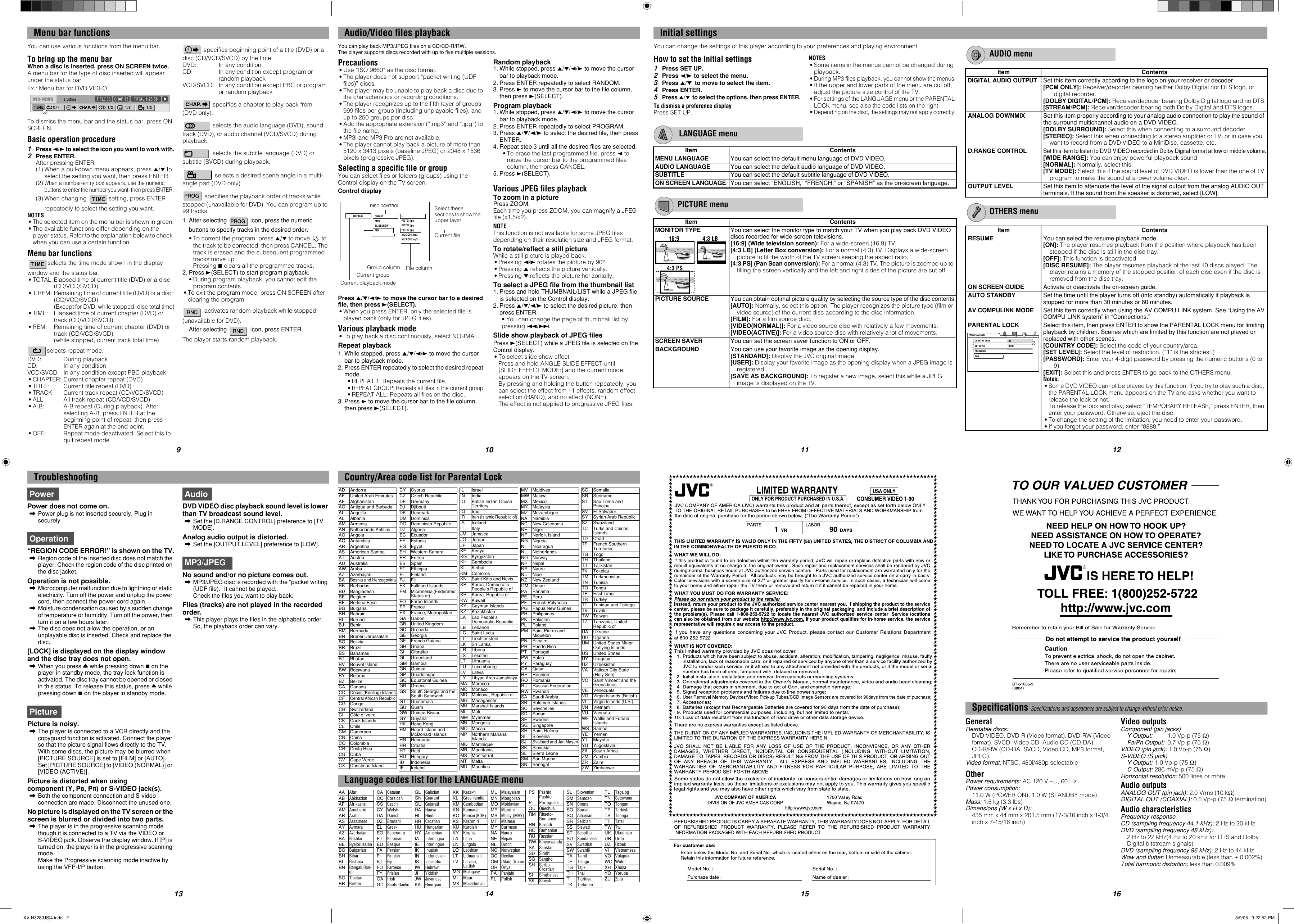 Page 2 of 2 - JVC XV-N328S XV-N328[US]4 User Manual GNT0061-001A