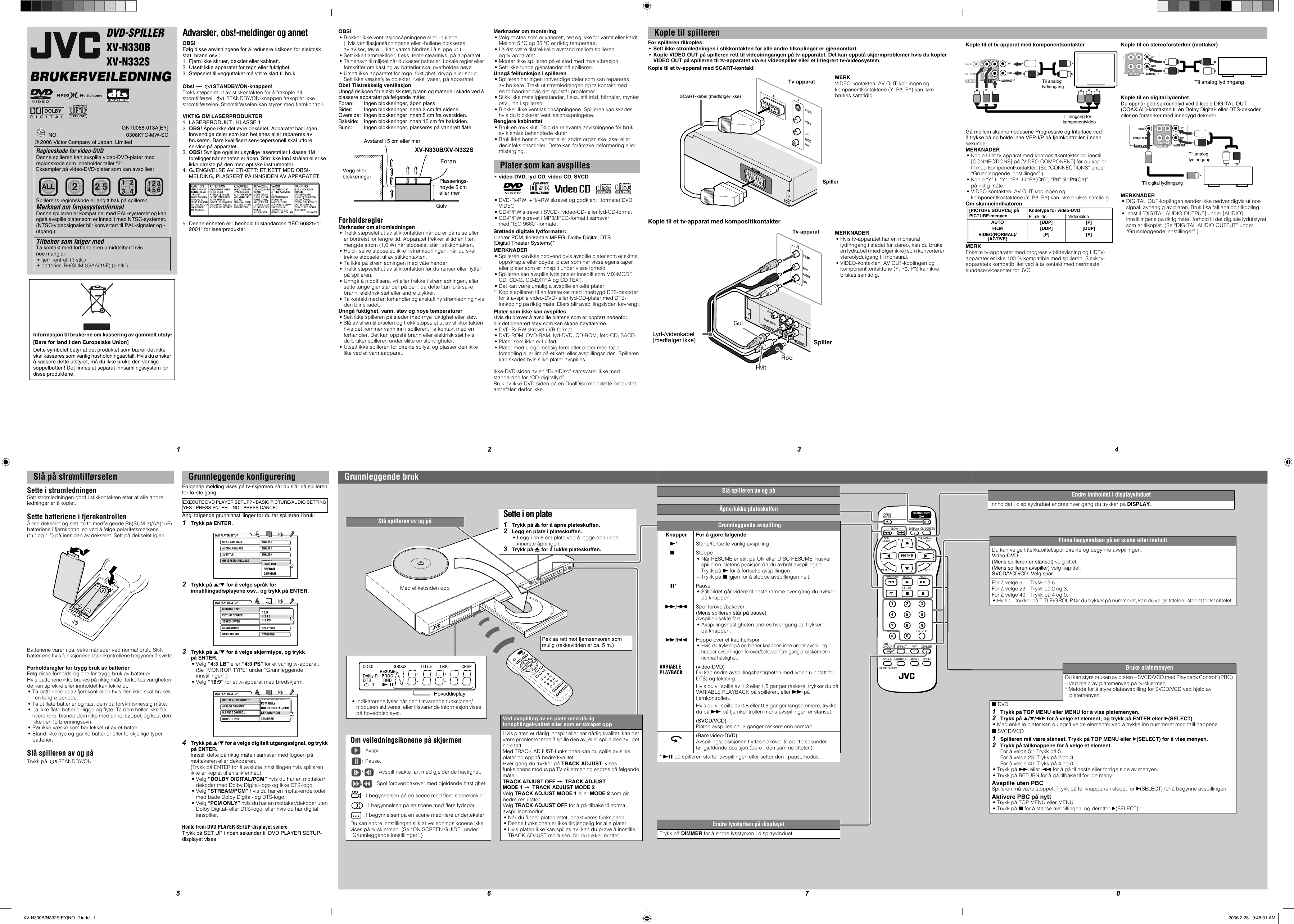 Page 1 of 2 - JVC XV-N330B ..XV-N330B/XV