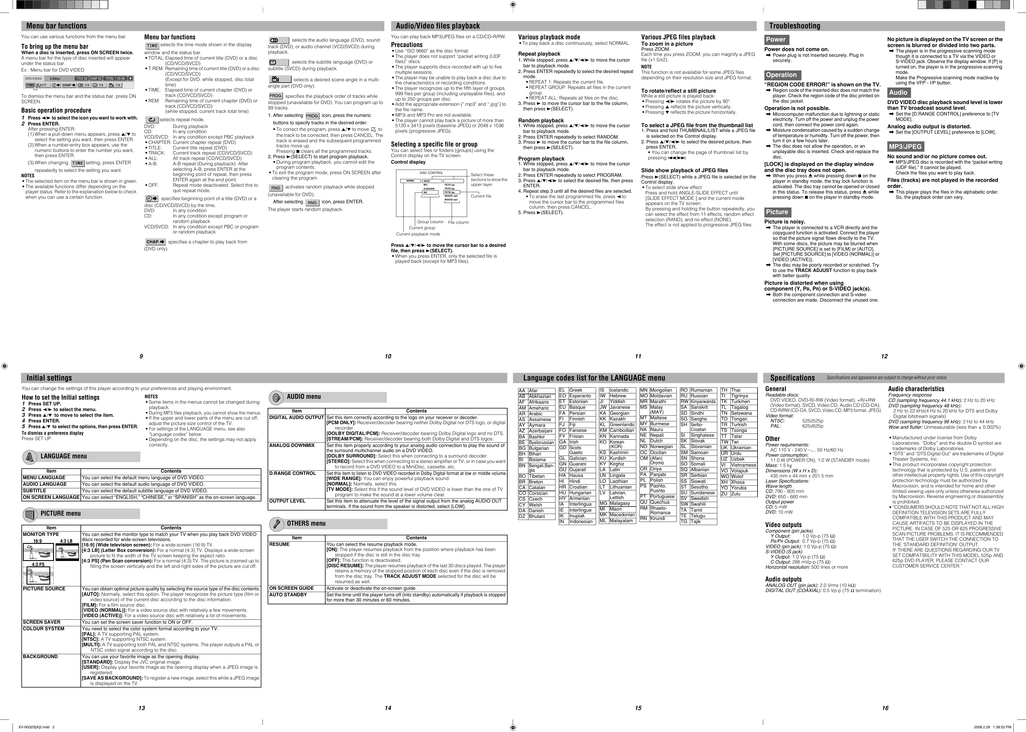 Page 2 of 2 - JVC XV-N332S XV-N332S.. User Manual XV-N332S, GNT0068-021A