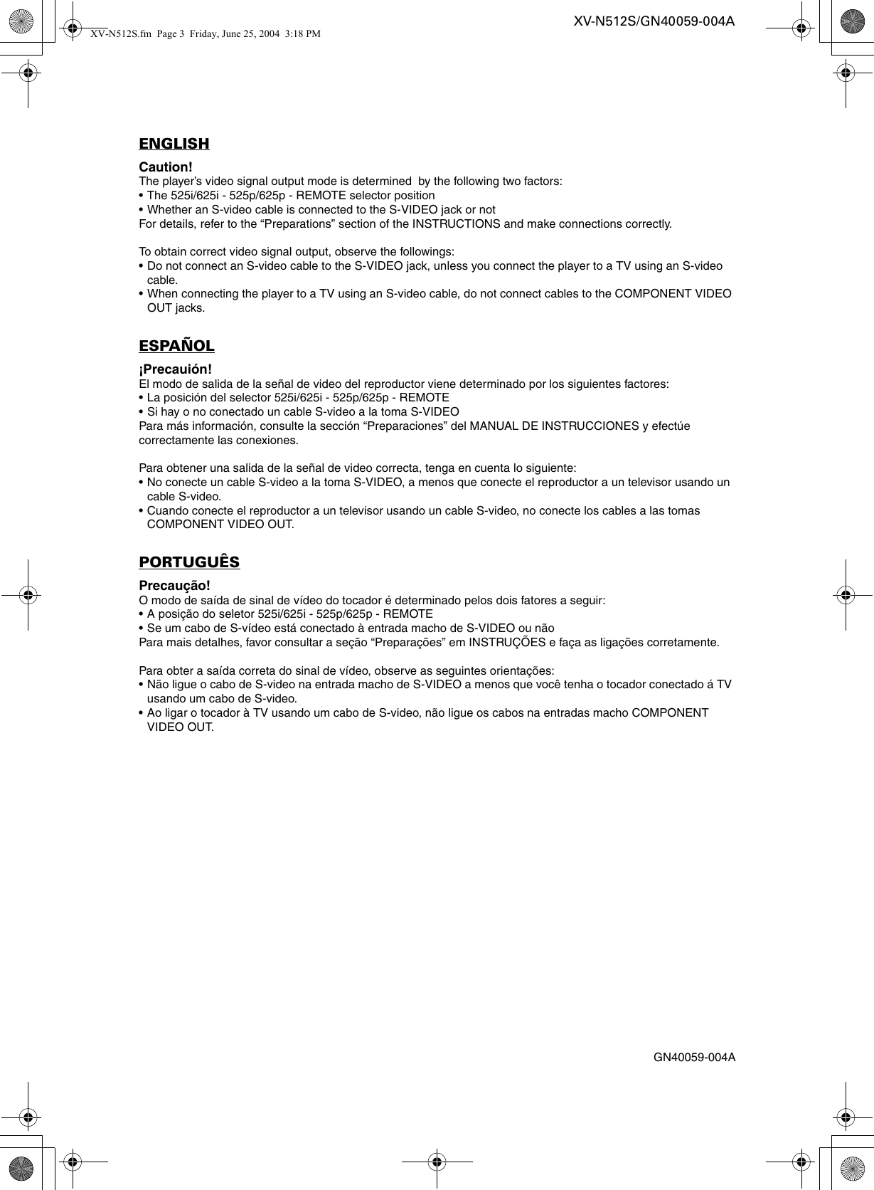 Jvc Xv Np10s N512s User Manual Gn 004a