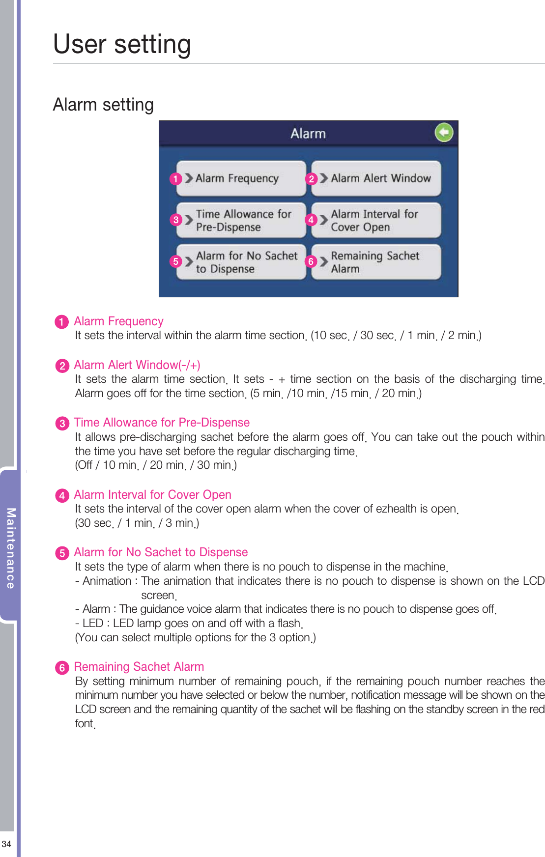 .BJOUFOBODF6TFSTFUUJOH"MBSNTFUUJOH"MBSN'SFRVFODZ*UTFUTUIFJOUFSWBMXJUIJOUIFBMBSNUJNFTFDUJPOTFDTFDNJONJO"MBSN"MFSU8JOEPX*U TFUT UIF BMBSN UJNF TFDUJPO *U TFUT   UJNF TFDUJPO PO UIF CBTJT PG UIF EJTDIBSHJOH UJNF"MBSNHPFTPGGGPSUIFUJNFTFDUJPONJONJONJONJO5JNF"MMPXBODFGPS1SF%JTQFOTF*UBMMPXTQSFEJTDIBSHJOHTBDIFUCFGPSFUIFBMBSNHPFTPGG:PVDBOUBLFPVUUIFQPVDIXJUIJOUIFUJNFZPVIBWFTFUCFGPSFUIFSFHVMBSEJTDIBSHJOHUJNF0GGNJONJONJO"MBSN*OUFSWBMGPS$PWFS0QFO*UTFUTUIFJOUFSWBMPGUIFDPWFSPQFOBMBSNXIFOUIFDPWFSPGF[IFBMUIJTPQFOTFDNJONJO"MBSNGPS/P4BDIFUUP%JTQFOTF*UTFUTUIFUZQFPGBMBSNXIFOUIFSFJTOPQPVDIUPEJTQFOTFJOUIFNBDIJOF"OJNBUJPO5IFBOJNBUJPOUIBUJOEJDBUFTUIFSFJTOPQPVDIUPEJTQFOTFJTTIPXOPOUIF-$%TDSFFO"MBSN5IFHVJEBODFWPJDFBMBSNUIBUJOEJDBUFTUIFSFJTOPQPVDIUPEJTQFOTFHPFTPGG-&amp;%-&amp;%MBNQHPFTPOBOEPGGXJUIBGMBTI:PVDBOTFMFDUNVMUJQMFPQUJPOTGPSUIFPQUJPO3FNBJOJOH4BDIFU"MBSN#Z TFUUJOH NJOJNVN OVNCFS PG SFNBJOJOH QPVDI JGUIF SFNBJOJOH QPVDI OVNCFS SFBDIFT UIFNJOJNVNOVNCFSZPVIBWFTFMFDUFEPSCFMPXUIFOVNCFSOPUJGJDBUJPONFTTBHFXJMMCFTIPXOPOUIF-$%TDSFFOBOEUIFSFNBJOJOHRVBOUJUZPGUIFTBDIFUXJMMCFGMBTIJOHPOUIFTUBOECZTDSFFOJOUIFSFEGPOU