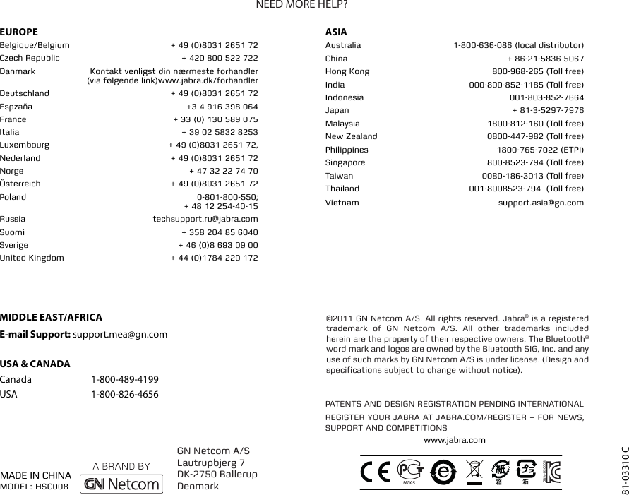 Page 2 of 2 - Jabra Jabra-Jabra-Uc-Voice-250-Ms-Quick-Start-Guide