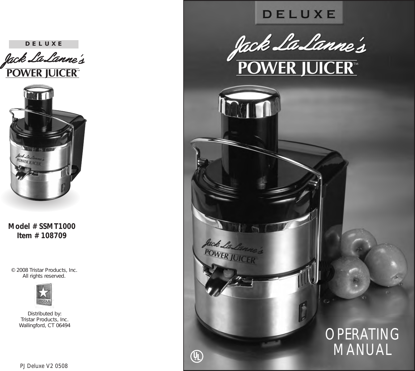 Jack Lalannes Power Juicer Deluxe Owners Manual PJ Instr. (PS)