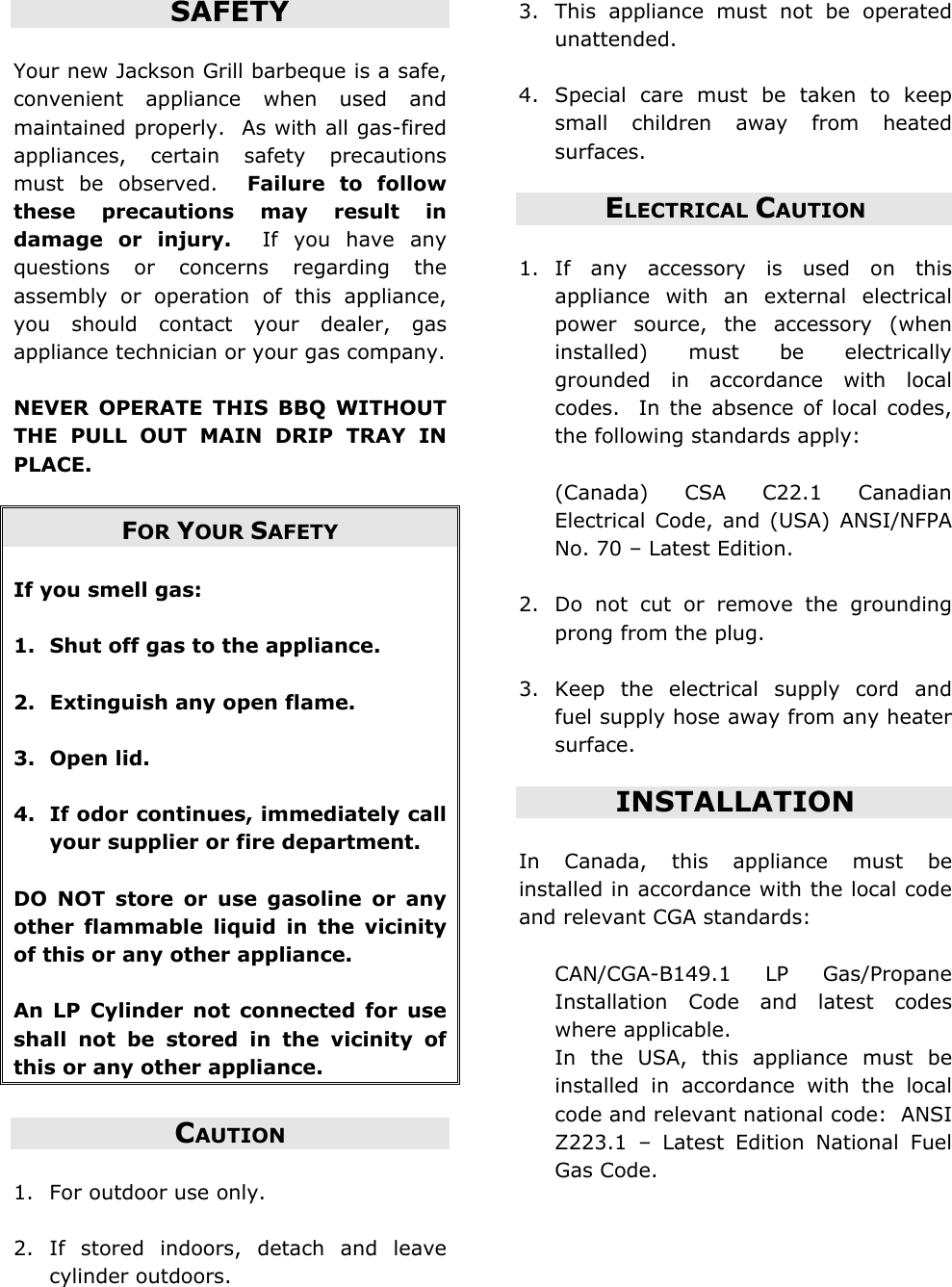 Page 3 of 12 - Jackson Jackson-Jg3-Users-Manual Grills Manual