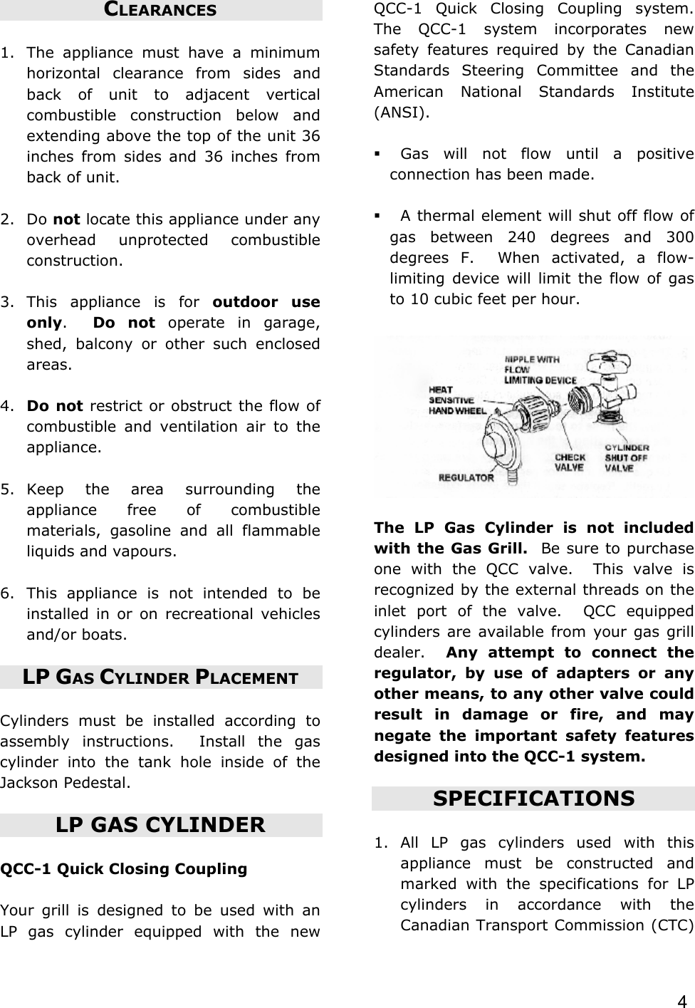 Page 4 of 12 - Jackson Jackson-Jg3-Users-Manual Grills Manual