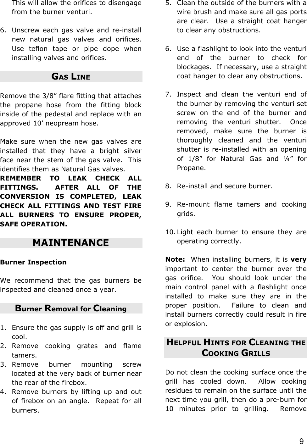 Page 9 of 12 - Jackson Jackson-Jg3-Users-Manual Grills Manual