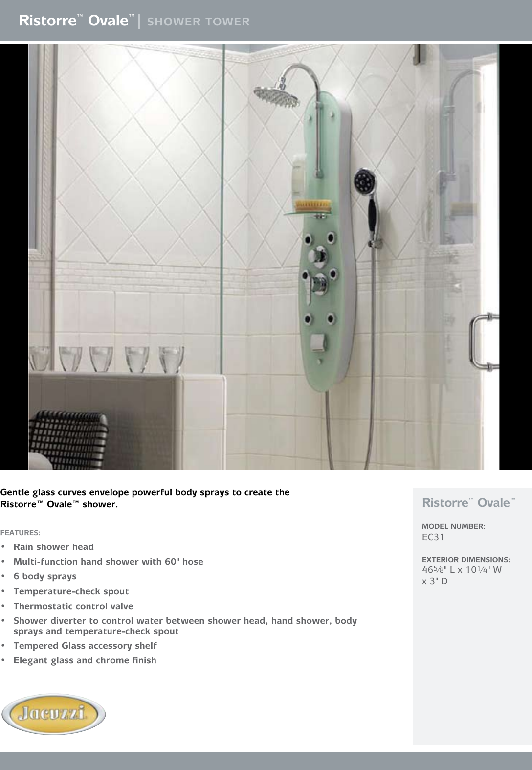 Page 1 of 2 - Jacuzzi Jacuzzi-Ristorre-Ovale-Ec31-Users-Manual-  Jacuzzi-ristorre-ovale-ec31-users-manual