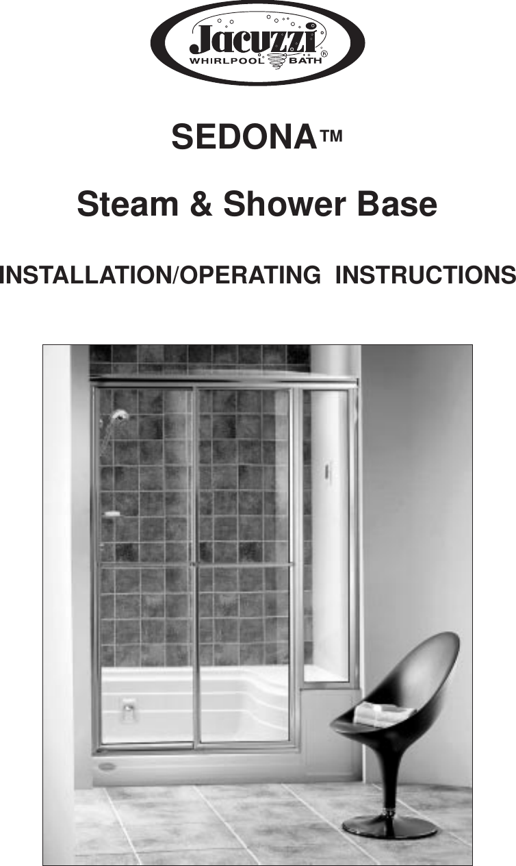 Jacuzzi Steam And Shower Base Sedona Users Manual U348 Single Pages