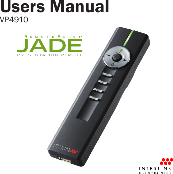 Page 1 of 12 - Jade-Range Jade-Range-Jade-Range-Universal-Remote-Jade-Presentation-Remote-Users-Manual-  Jade-range-jade-range-universal-remote-jade-presentation-remote-users-manual